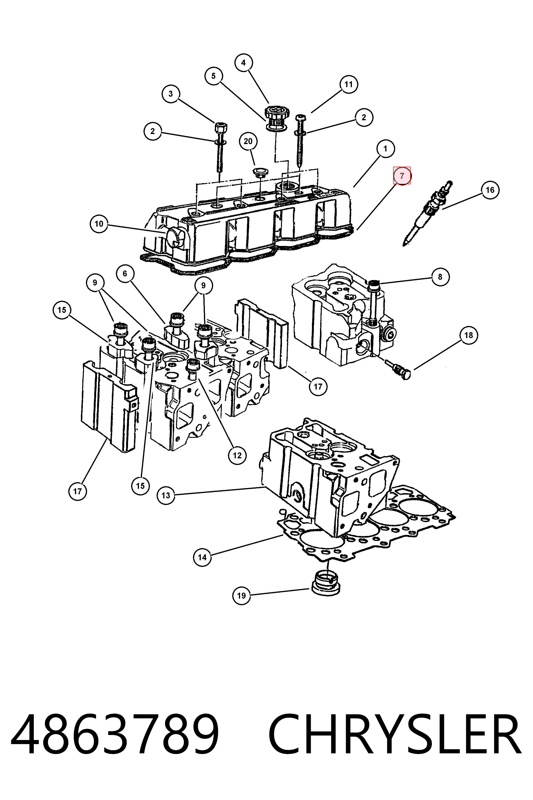 Прокладка крышки двигателя Fiat/Alfa/Lancia K04863789AB цена, от 17.78 USD