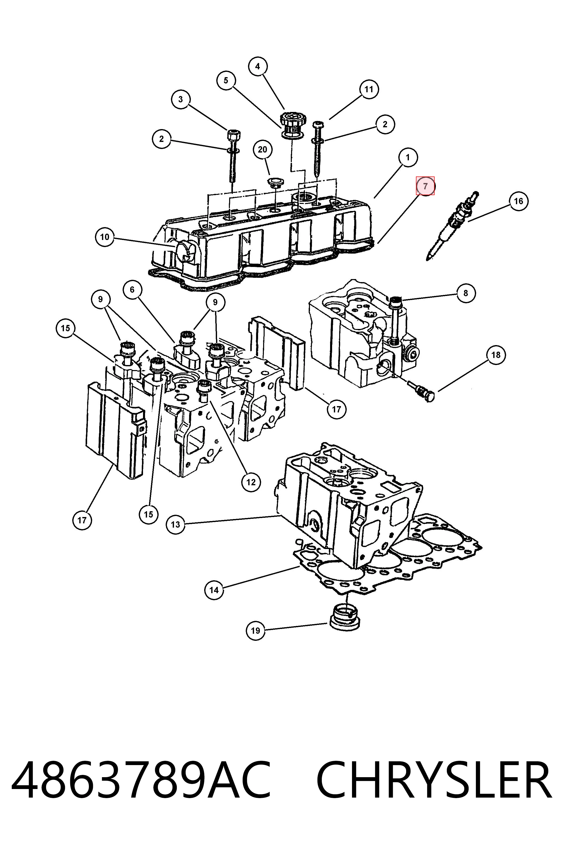Купить K04863789AB Fiat/Alfa/Lancia Прокладка клапанной крышки двигателя