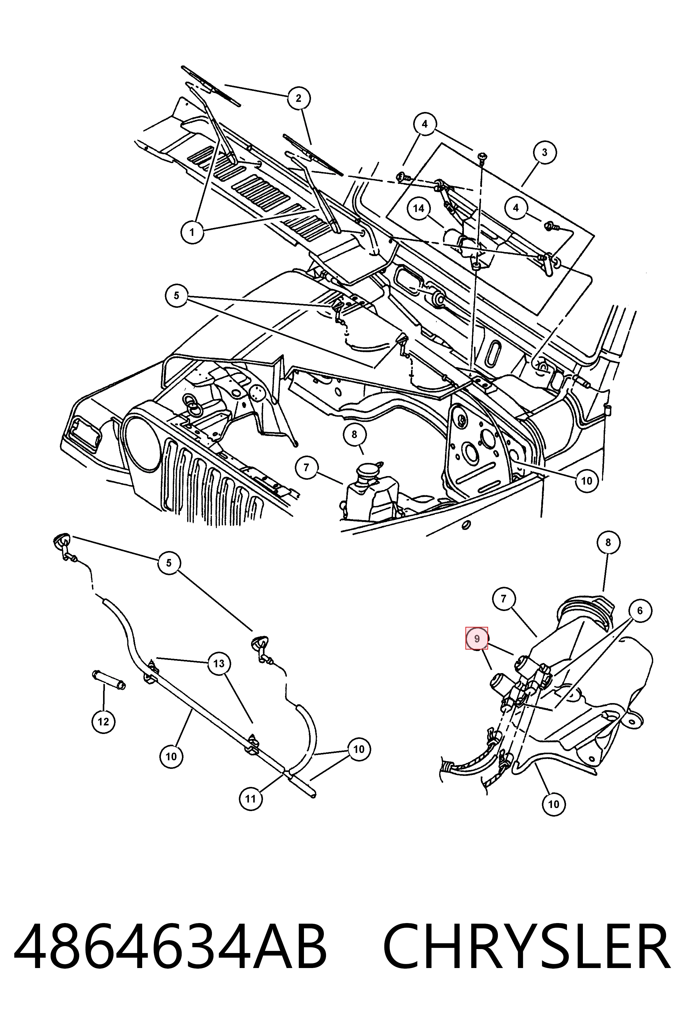 Моторчик омывателя K04797695 Fiat/Alfa/Lancia