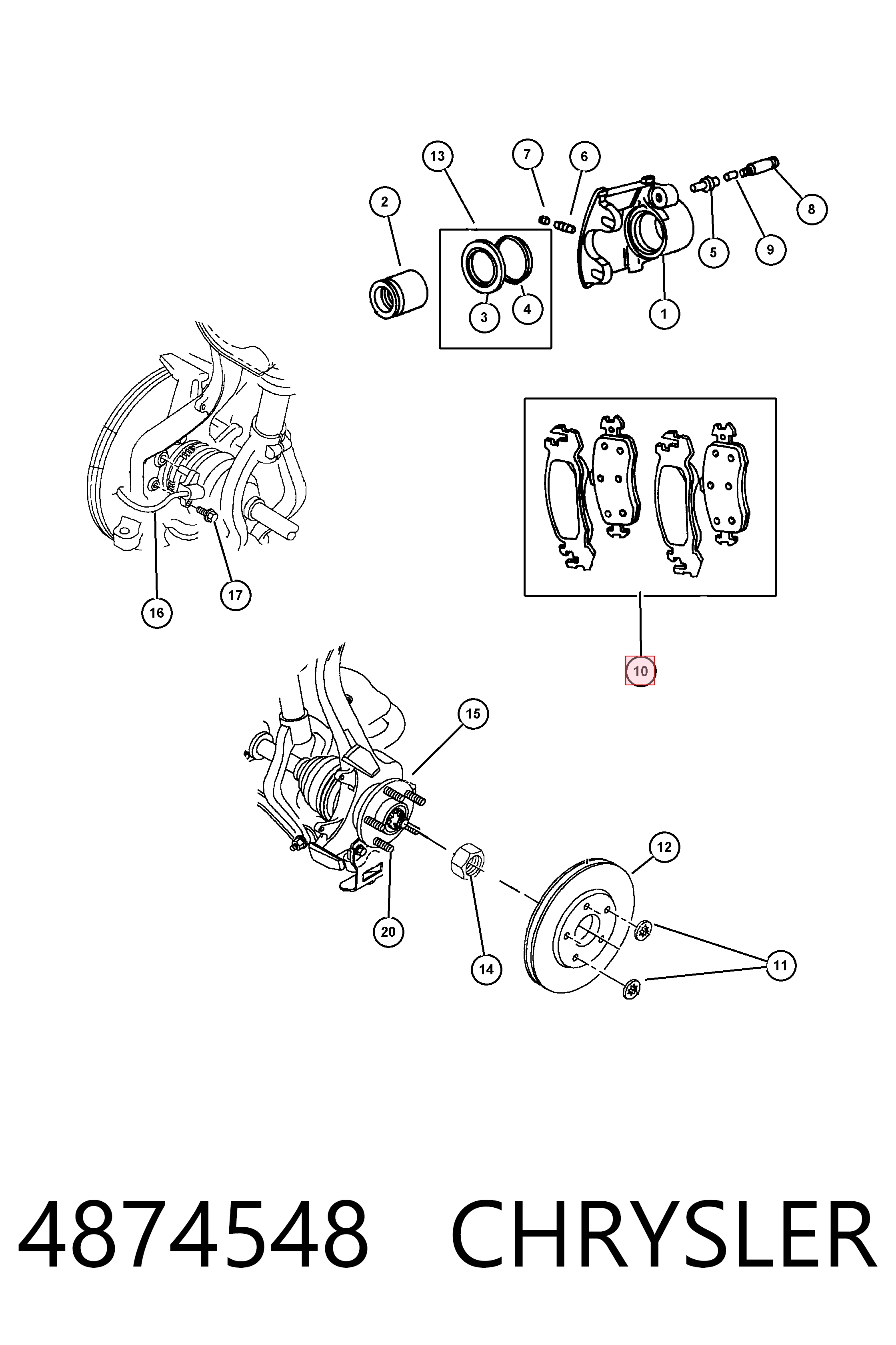 4874548 Chrysler Колодки передние
