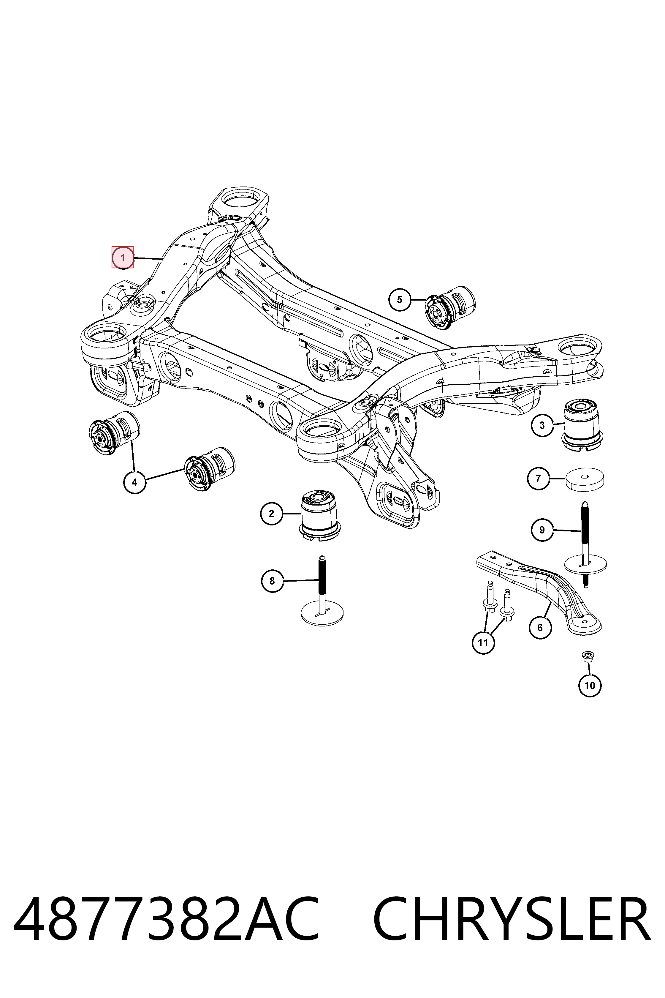 Подрамник задней подвески на Jeep Cherokee  KL