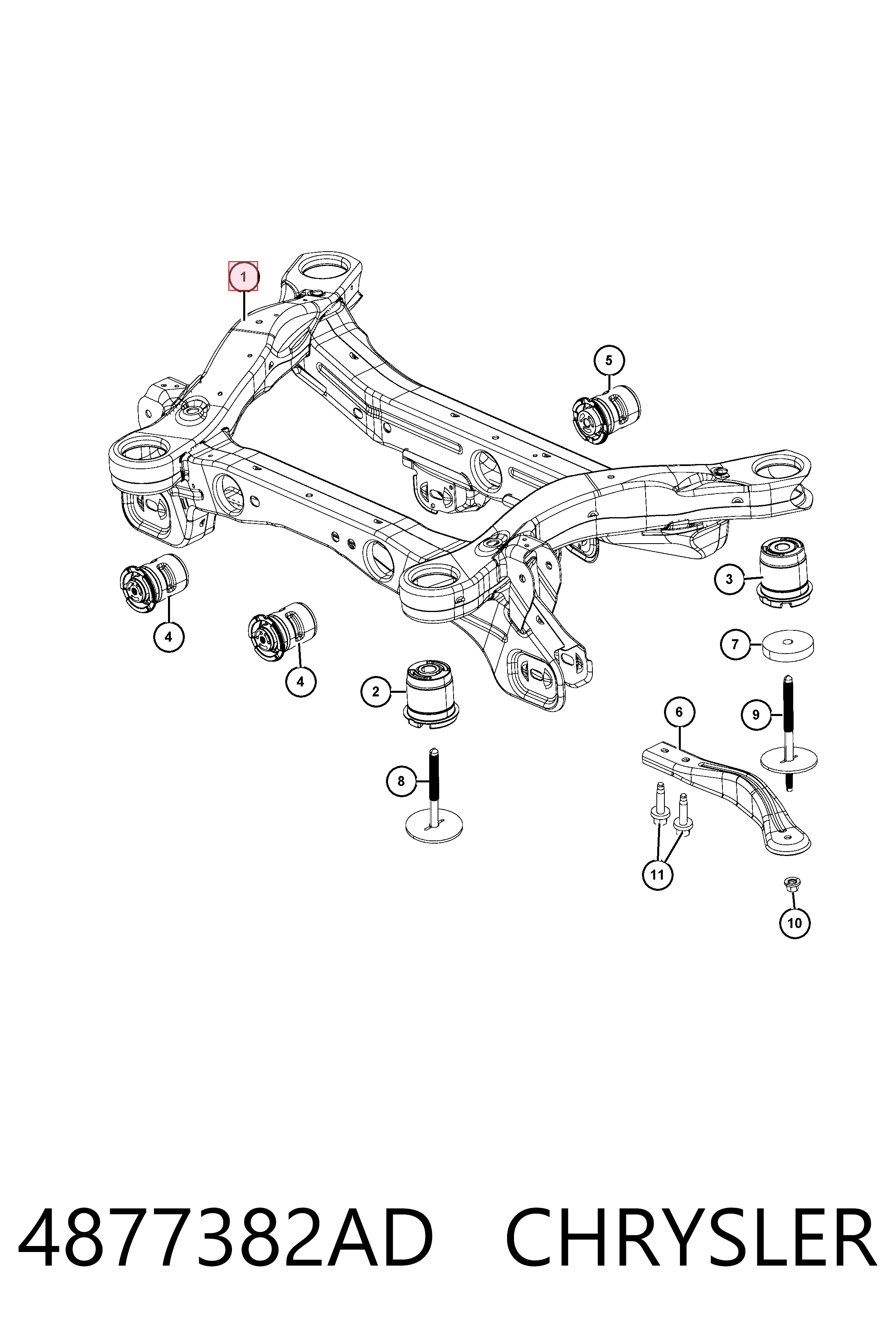 Балка задней подвески поперечная Jeep Cherokee внедорожник (KL) (2014 - 2023) цена, от 62.08 USD