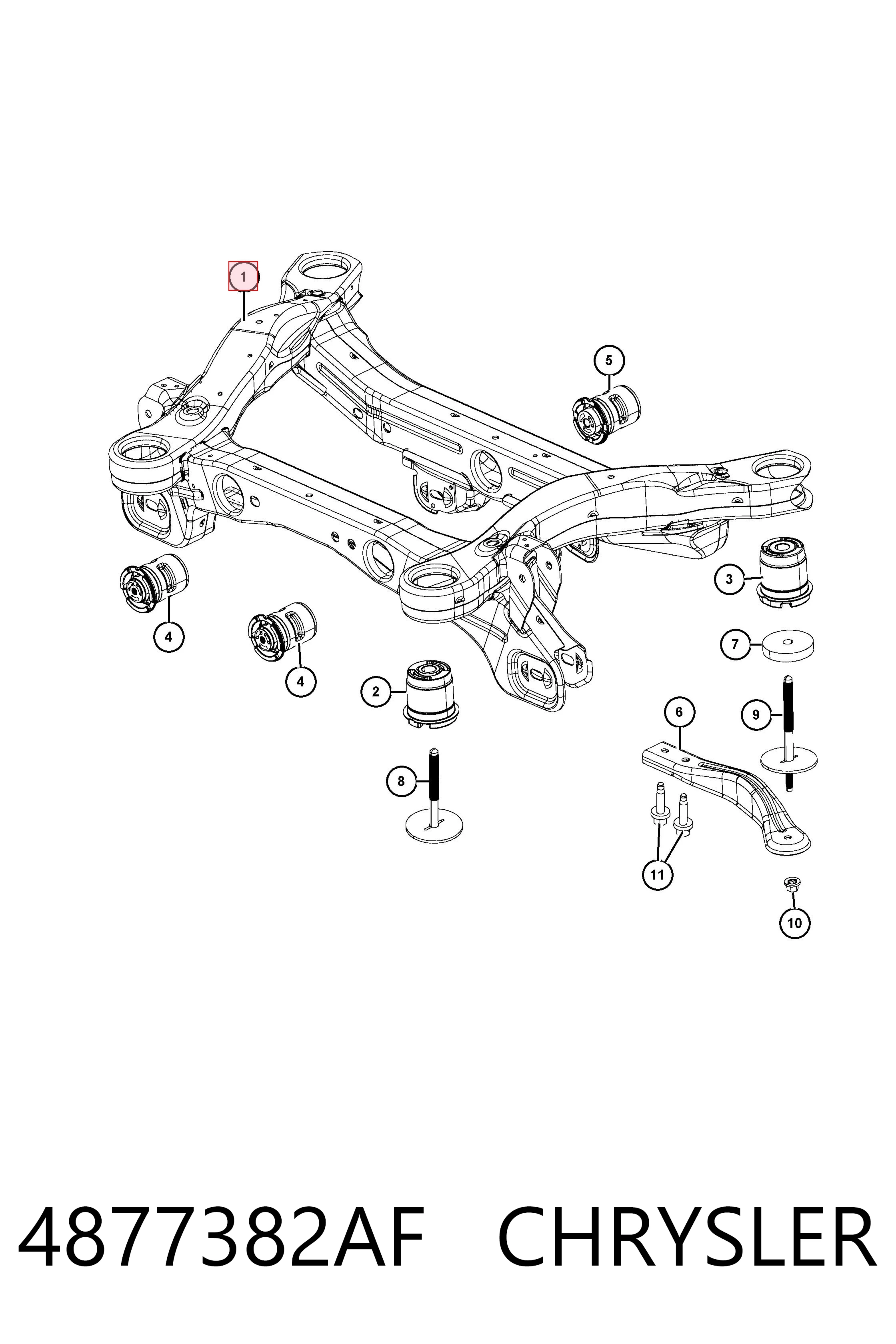  Подрамник задний Jeep Cherokee 