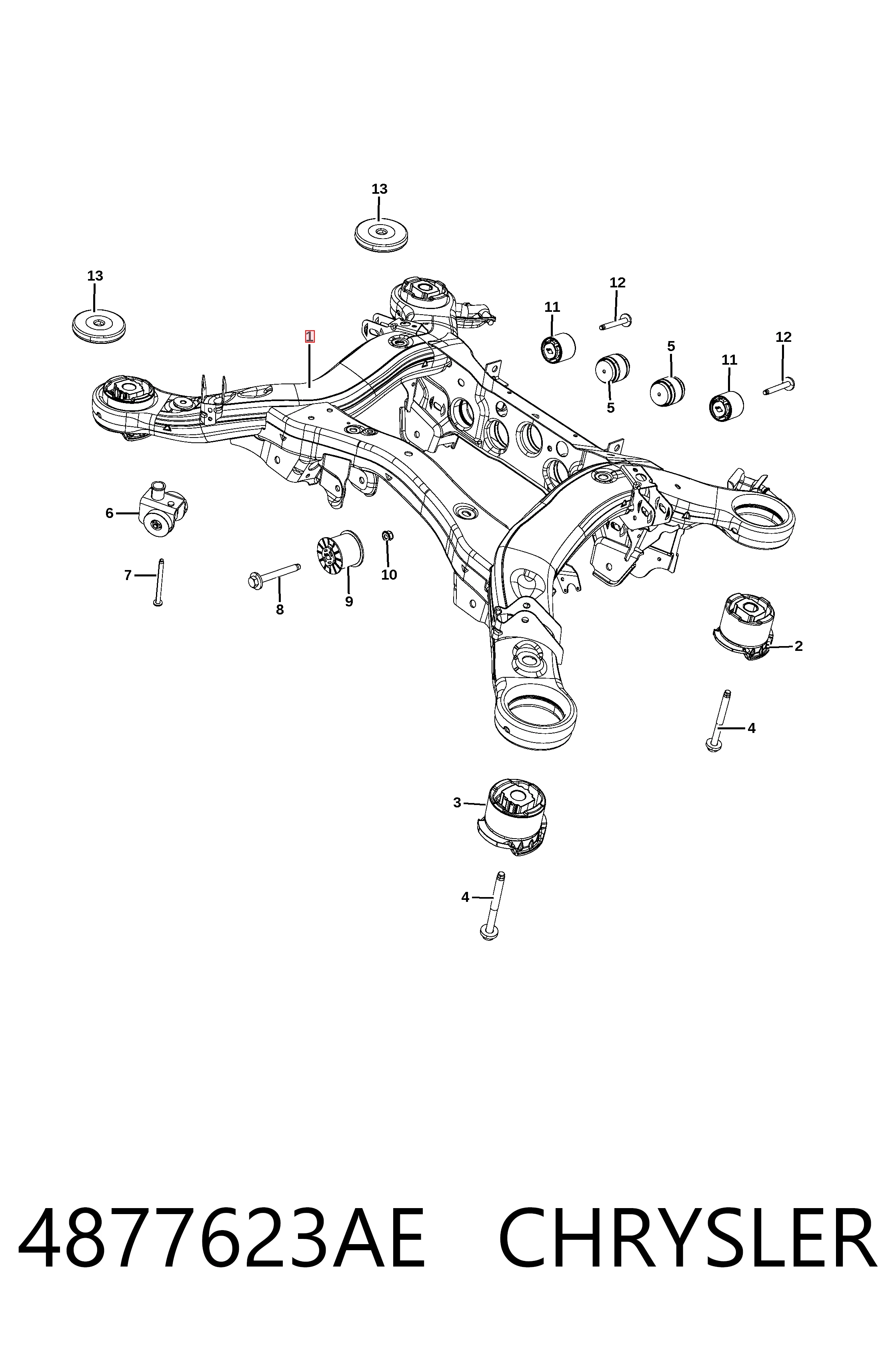  Подрамник задний Jeep Grand Cherokee 4