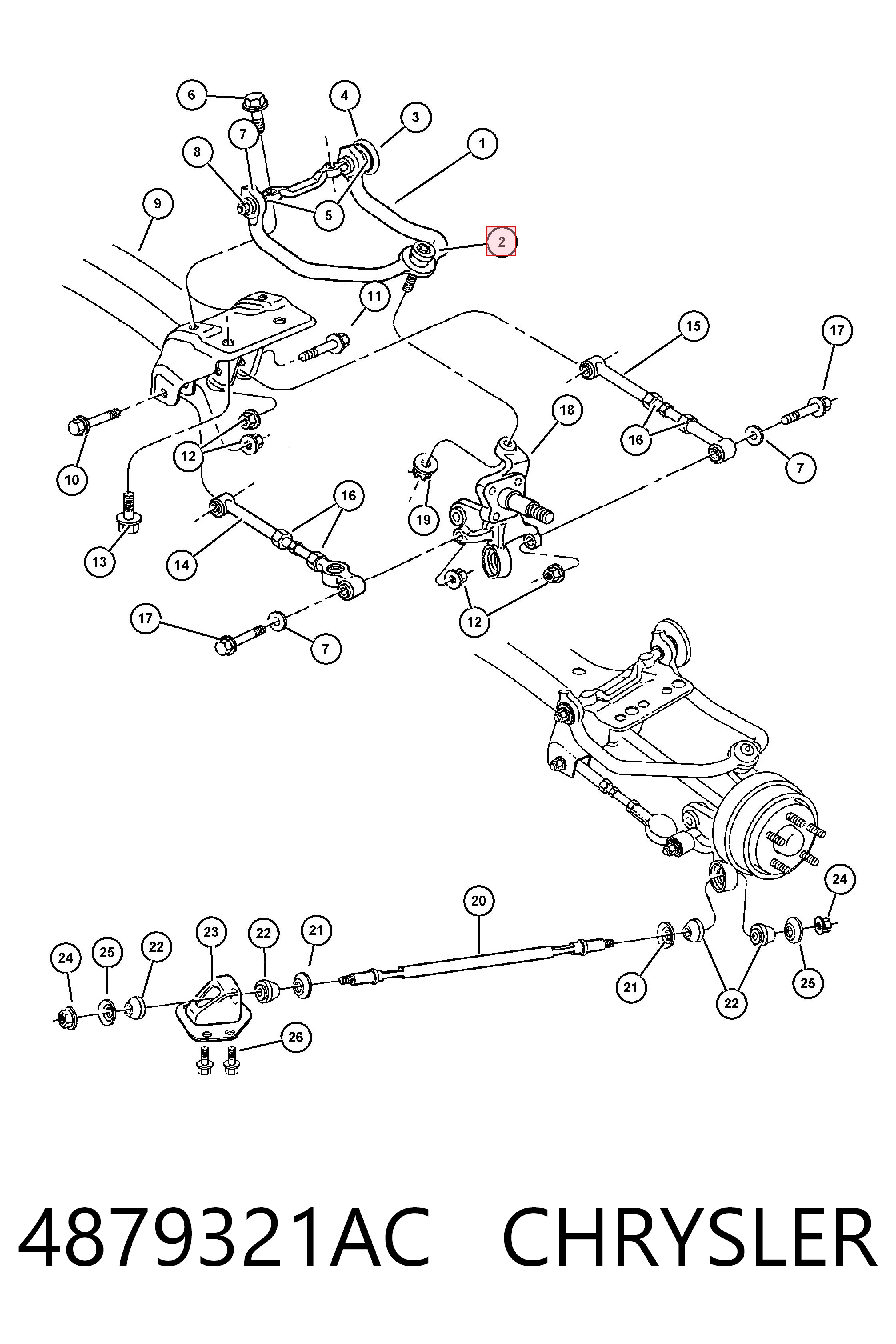 4879321AC Chrysler Верхние шаровые опоры