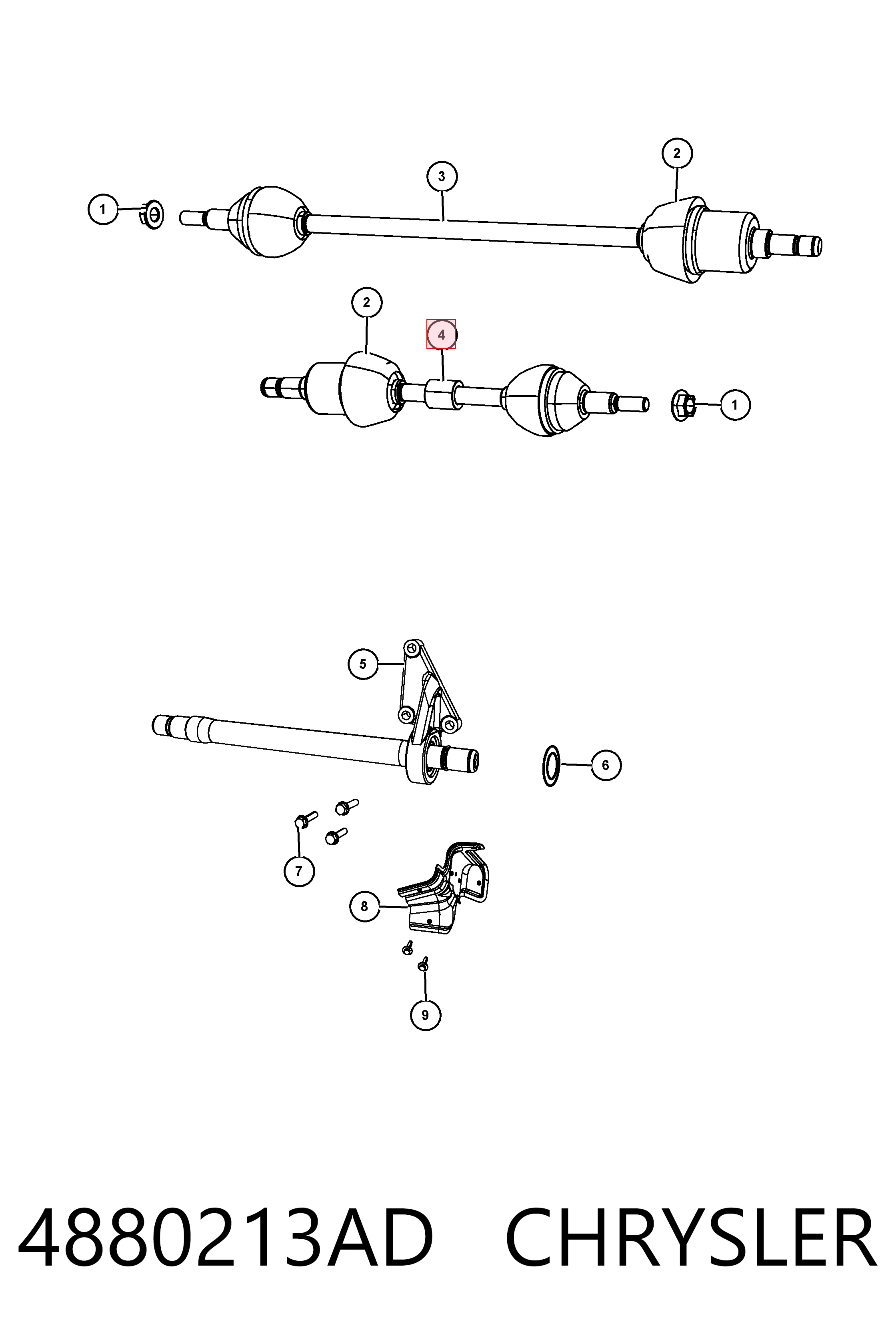 Купить K04880213AF Fiat/Alfa/Lancia Привод в сборе левый