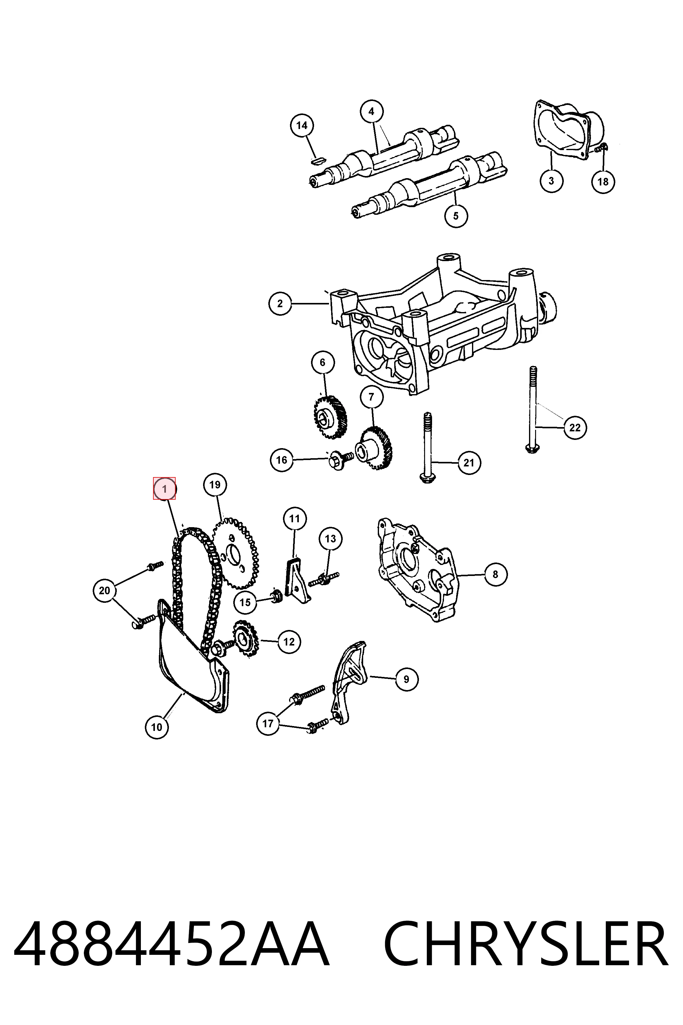 Цепь ГРМ балансировочного вала Fiat/Alfa/Lancia K04884452AA цена, от 31.85 USD