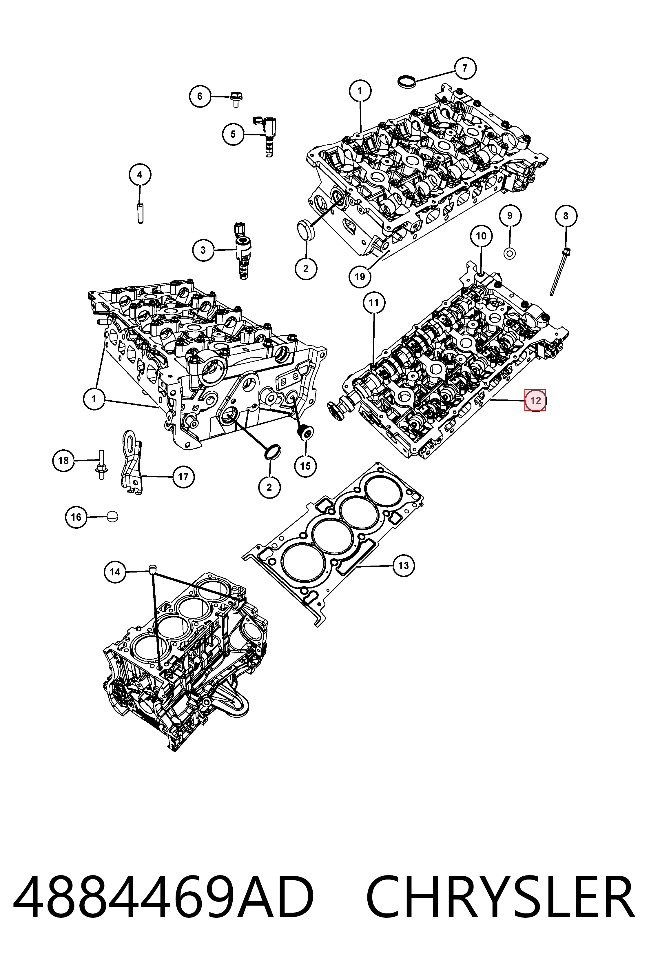 K68004168AI Fiat/Alfa/Lancia Головка блока цилиндров