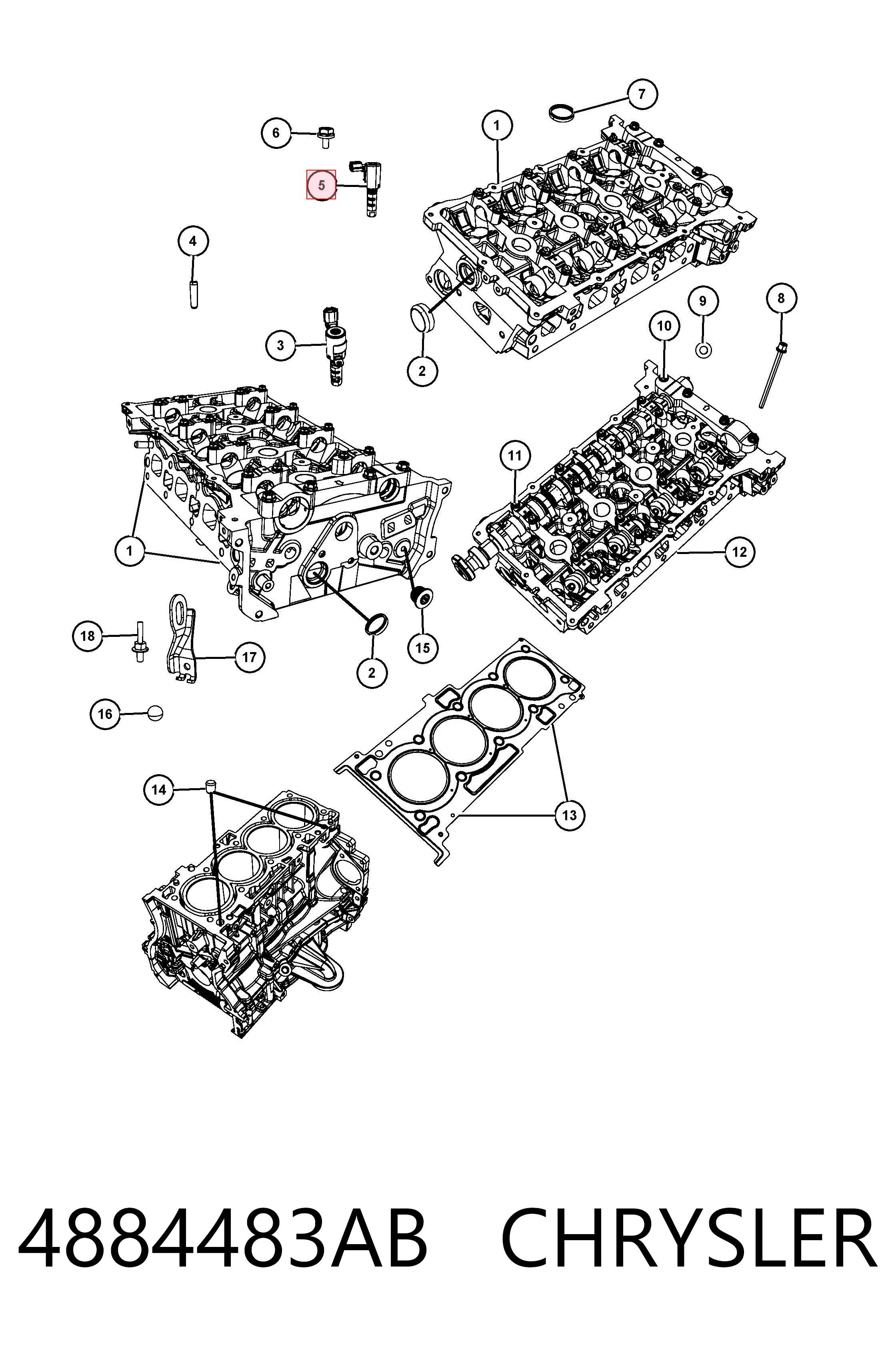 4884483AB Chrysler Клапан положения фаз распредвала