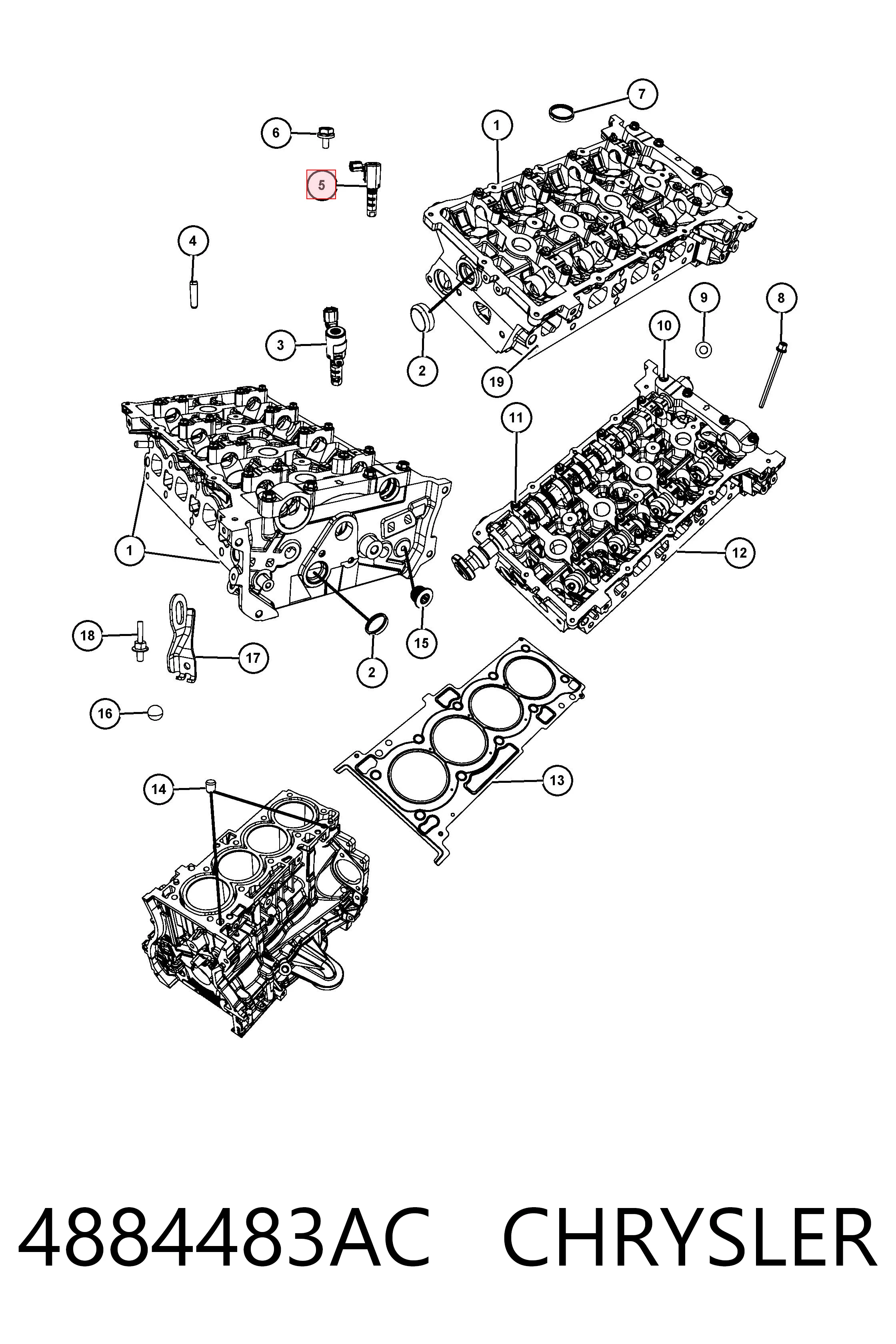 4884483AC Chrysler Клапан положения фаз распредвала