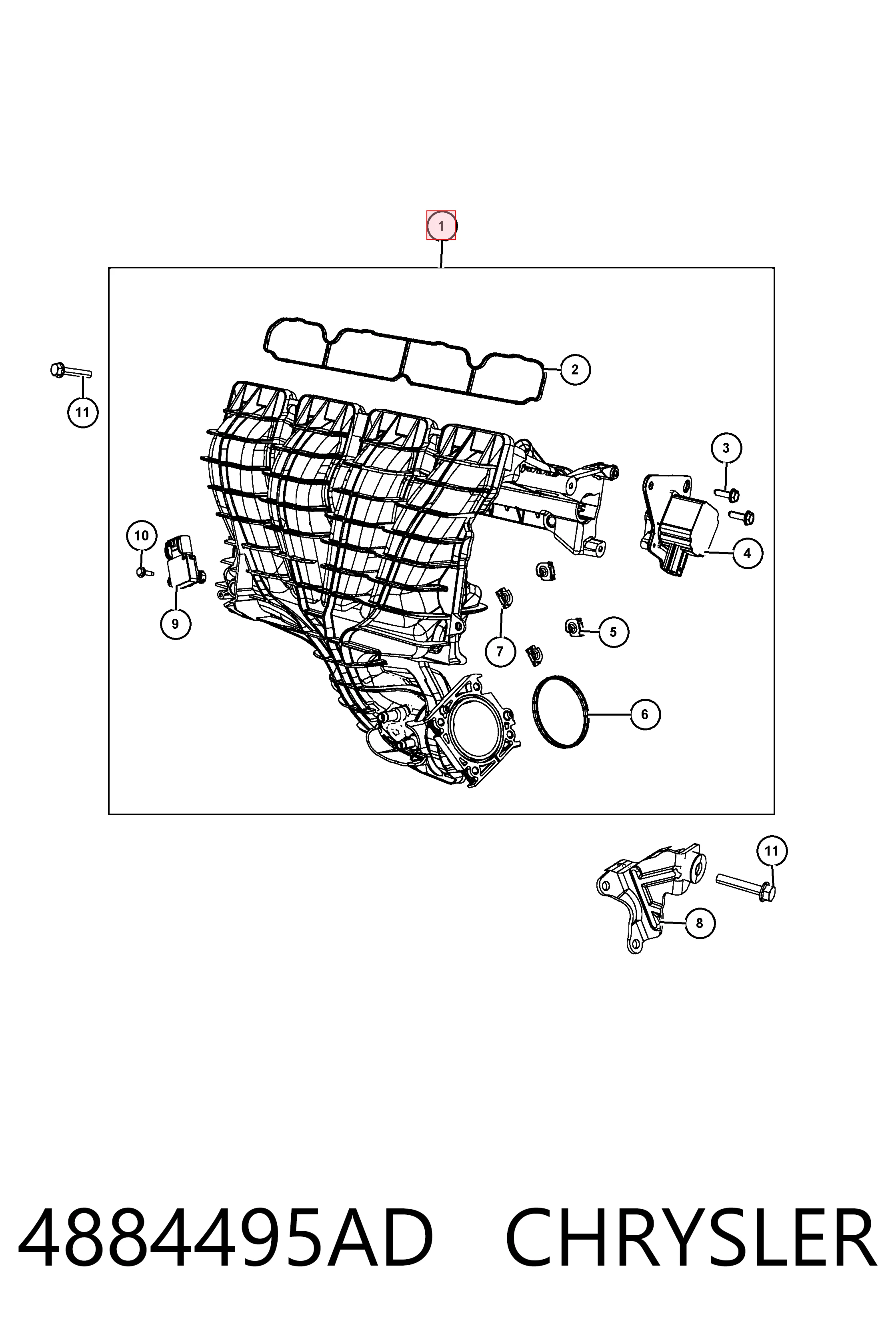 Впускной коллектор K04884495AI Fiat/Alfa/Lancia