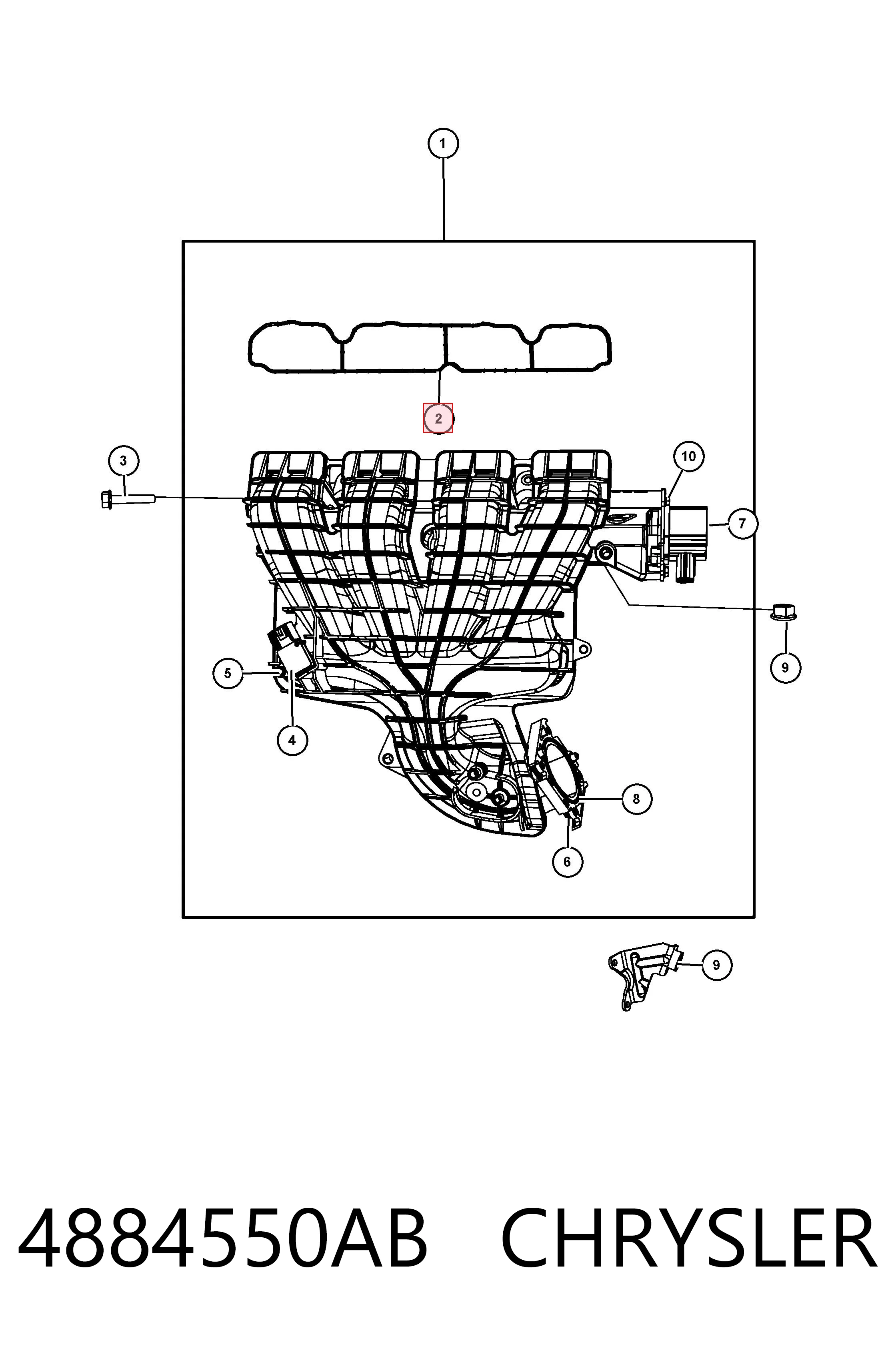 4884550AB Chrysler  Прокладка впускного коллектора