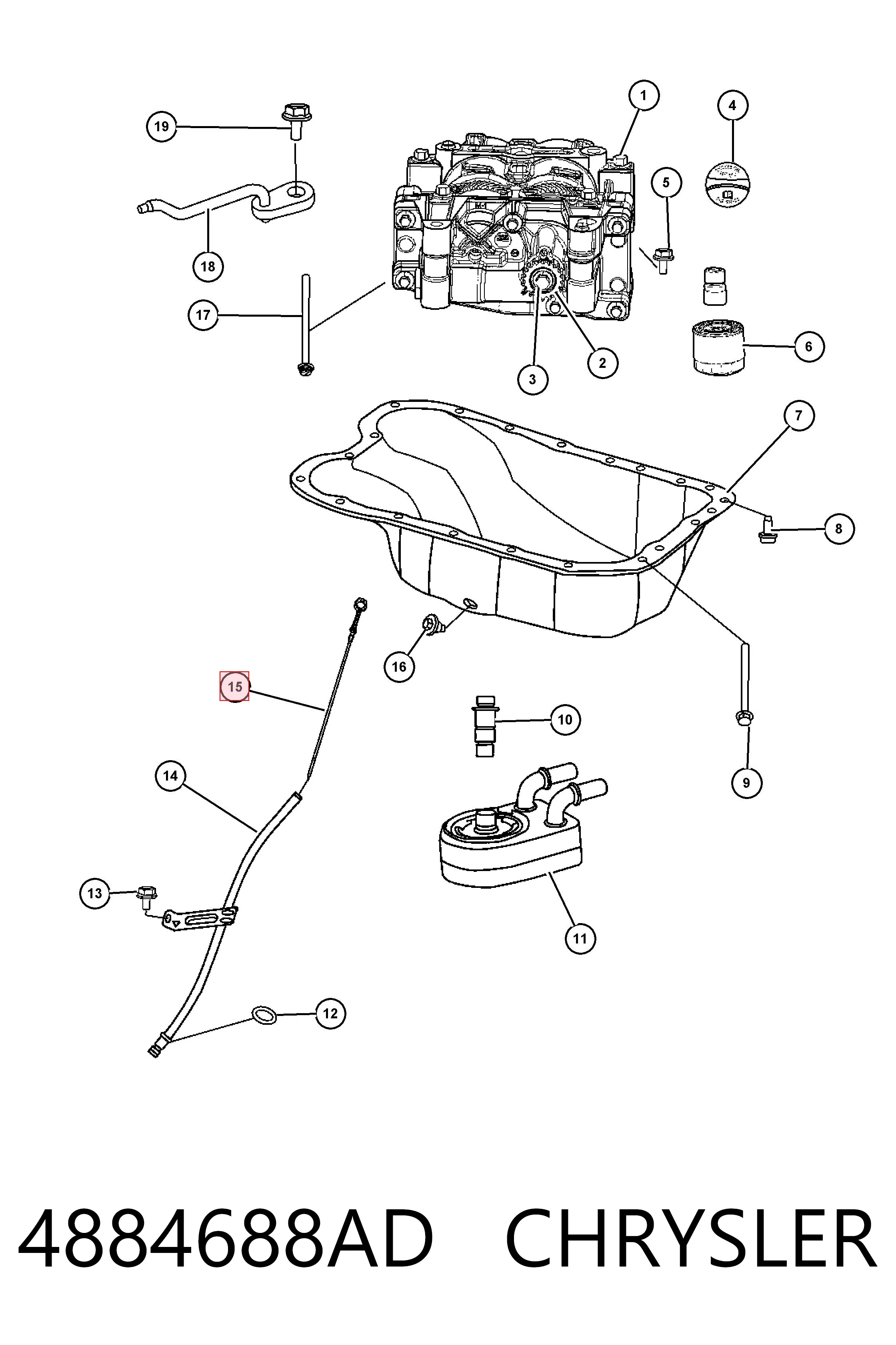 4884688AD Chrysler Щуп уровня масла