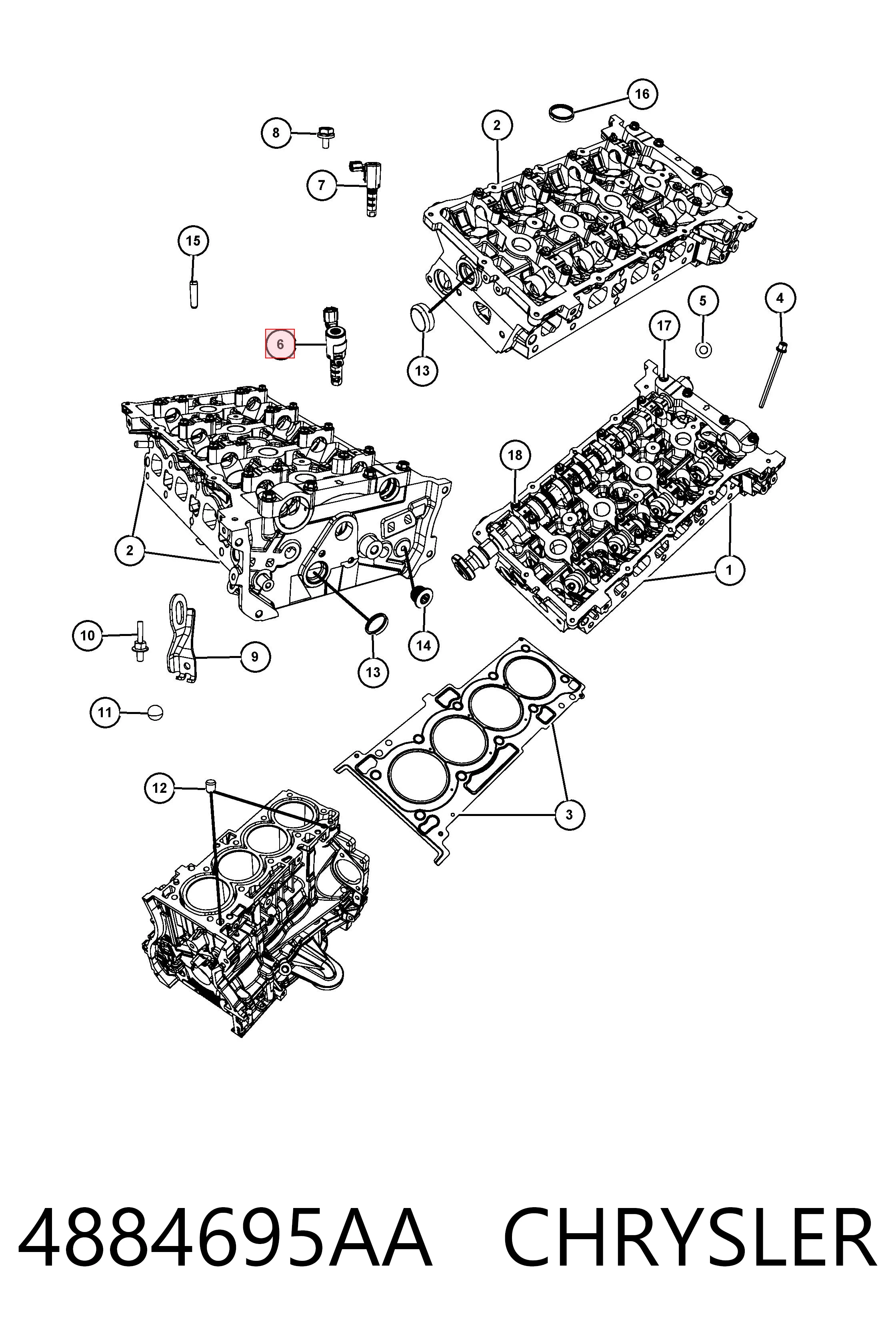 4884695AA Chrysler Клапан положения фаз распредвала