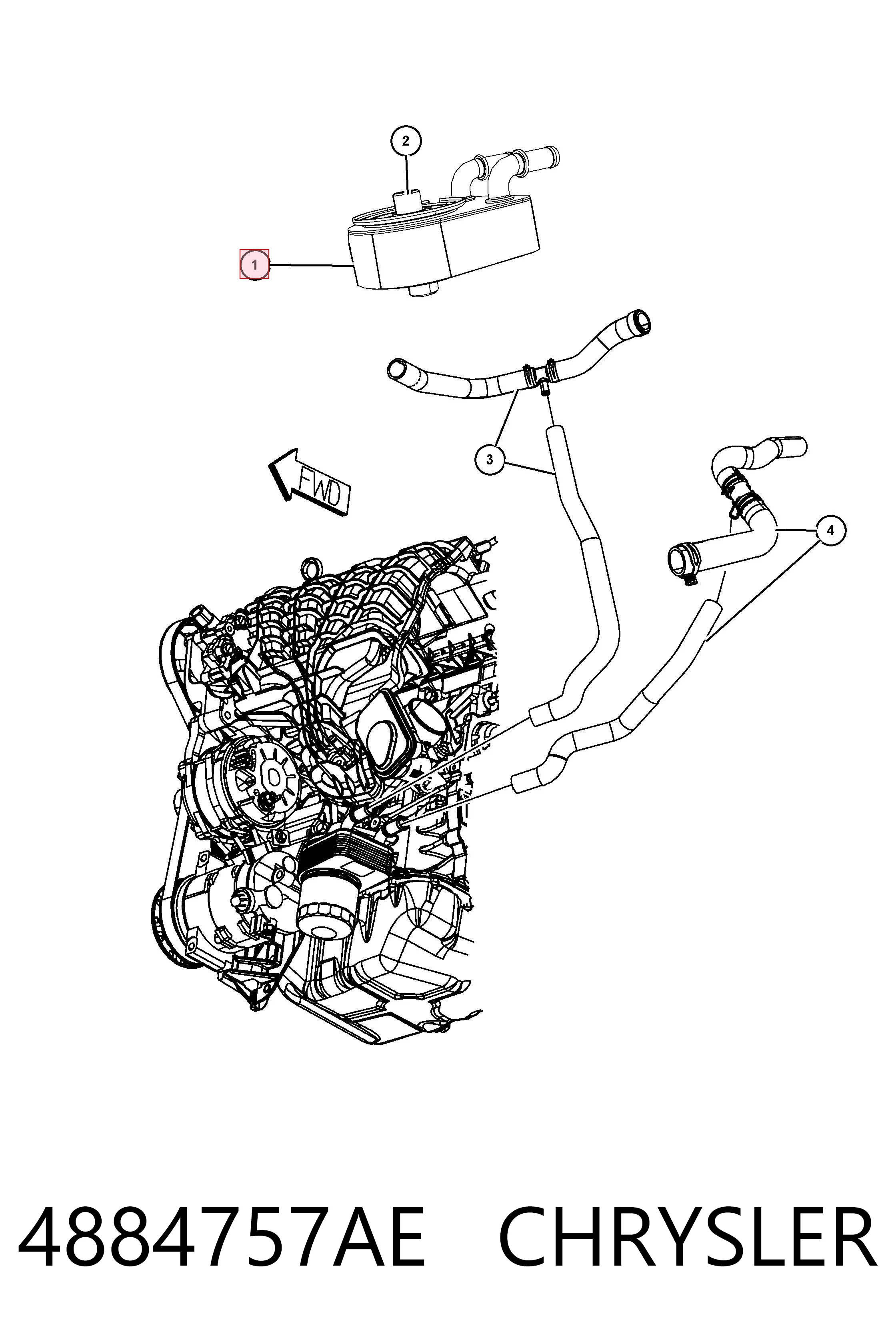 4884757AE Chrysler Радиатор АКПП