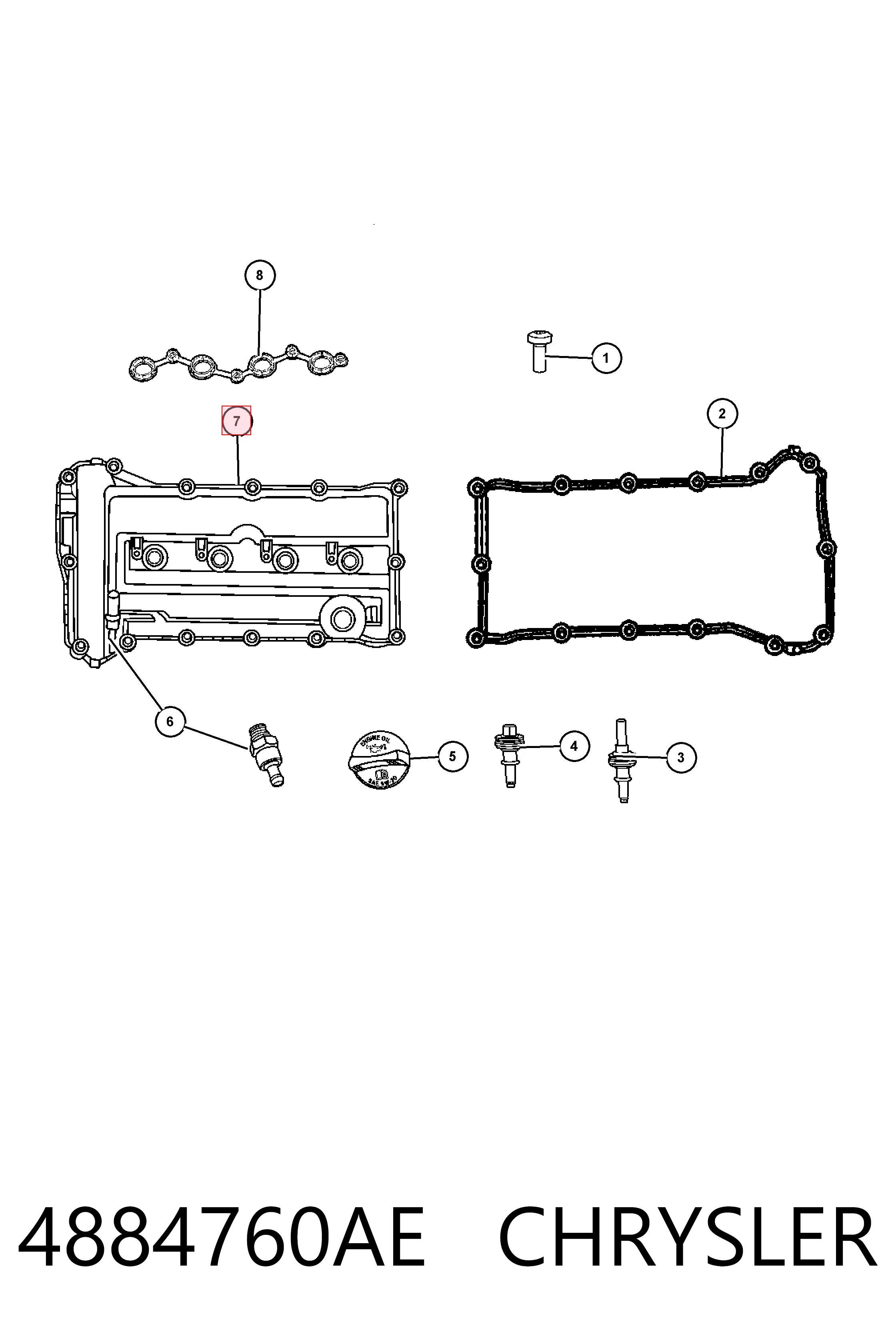 Крышка клапанов Fiat/Alfa/Lancia K04884760AF