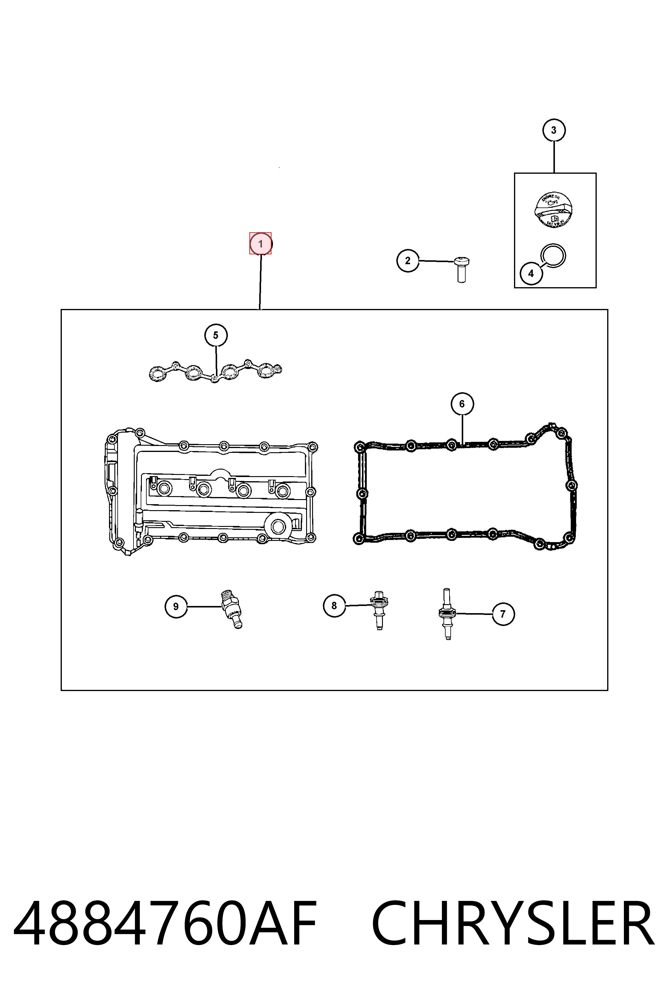 4884760AF Chrysler Крышка двигателя