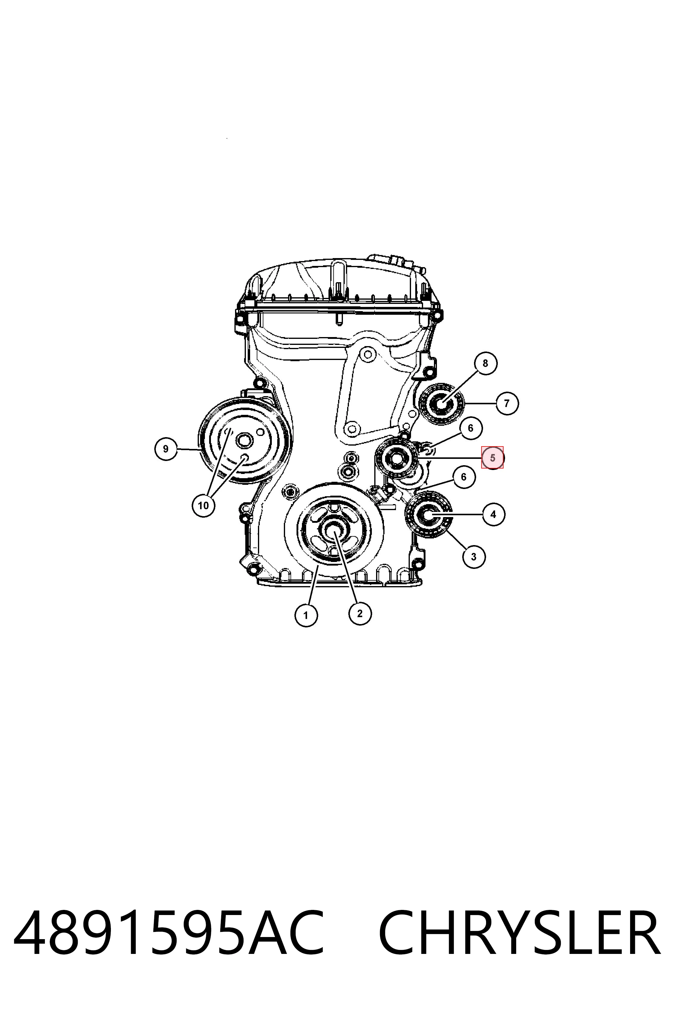 4891595AC Chrysler Натяжитель клинового ремня