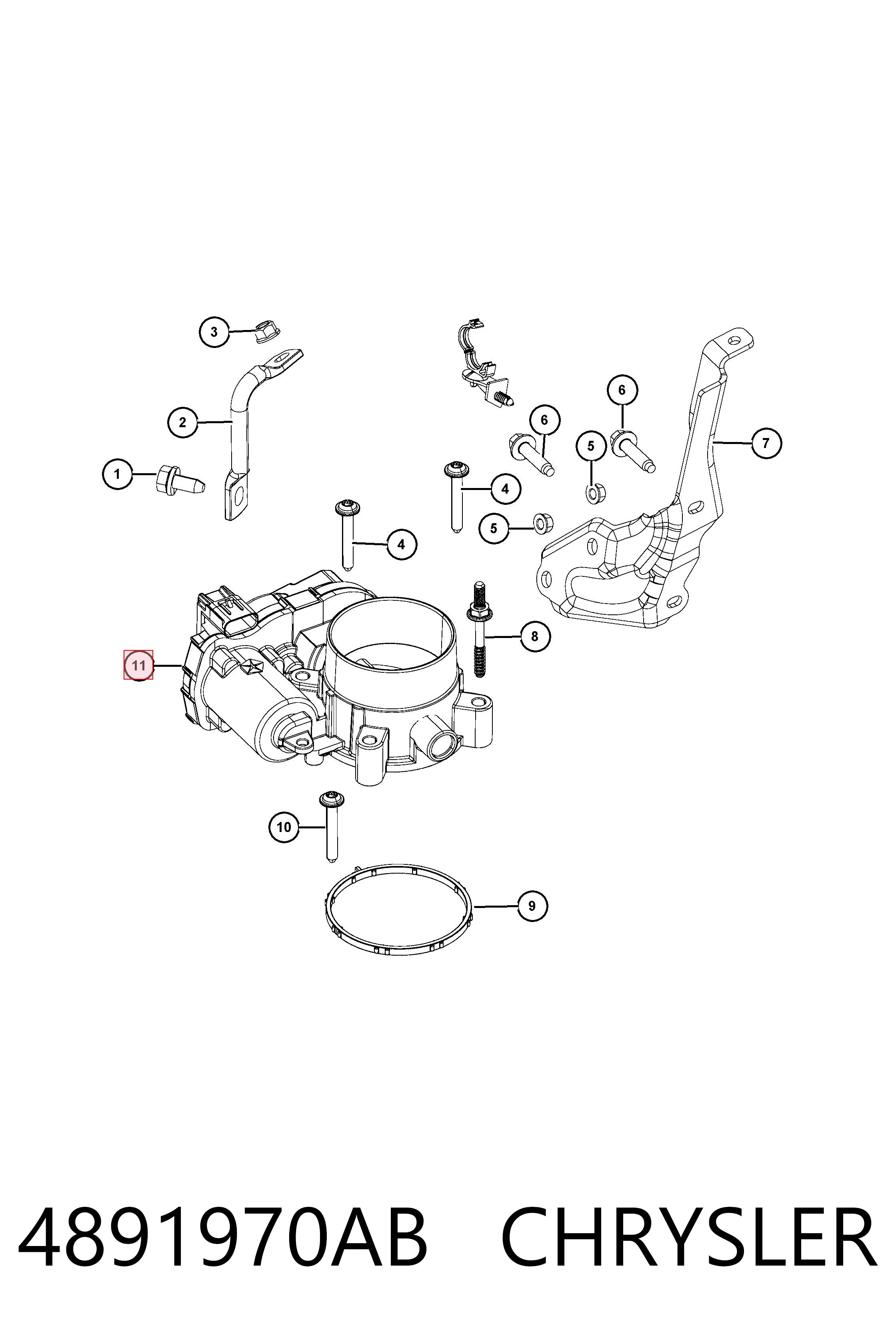 4891970AB Chrysler Дроссельная заслонка