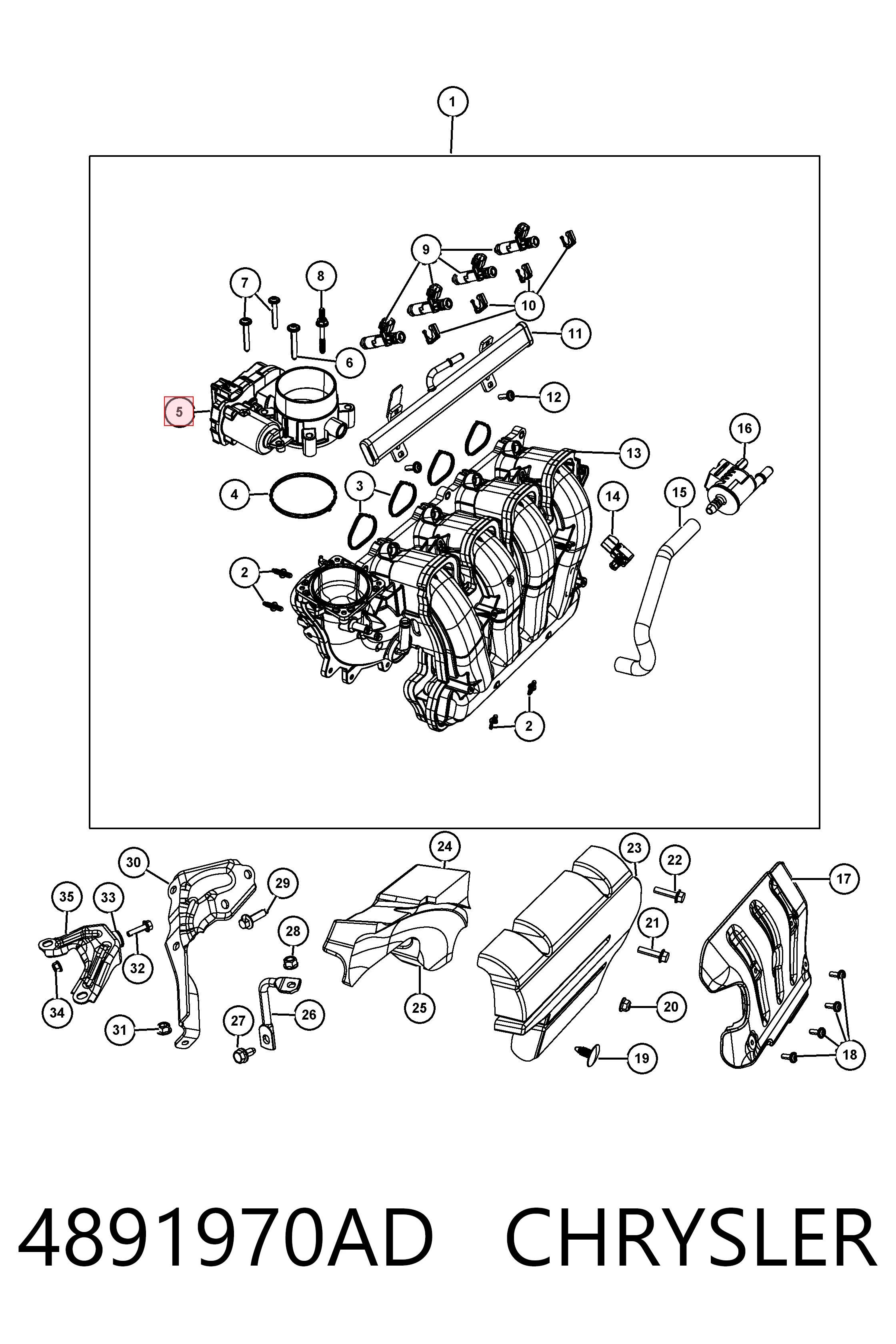 4891970AD Chrysler Дроссельная заслонка