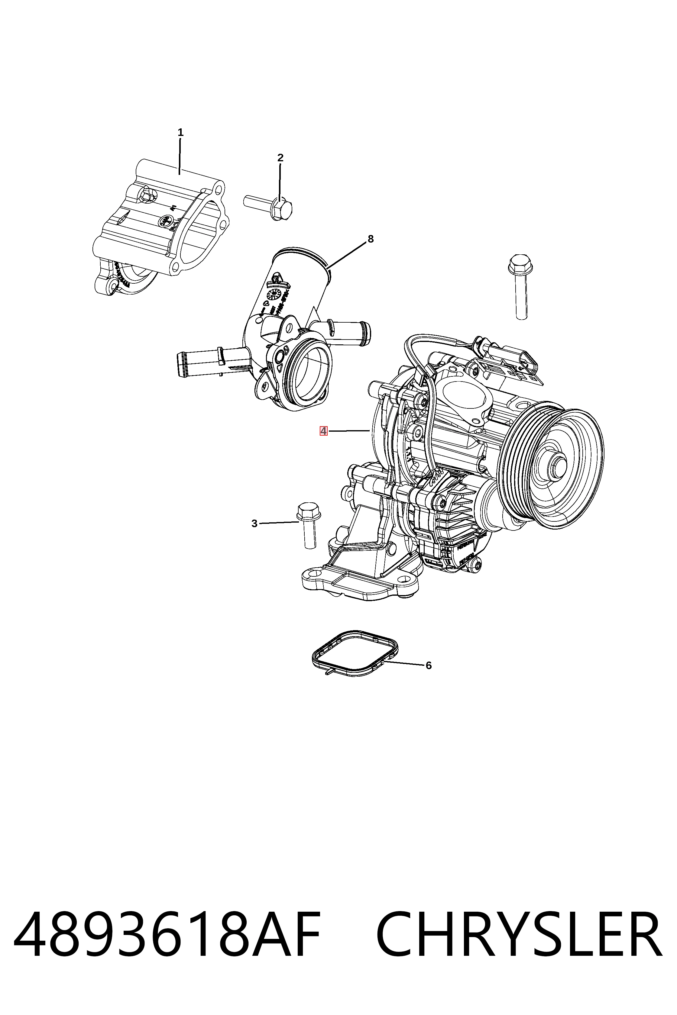 4893618AF Chrysler Насос водяной