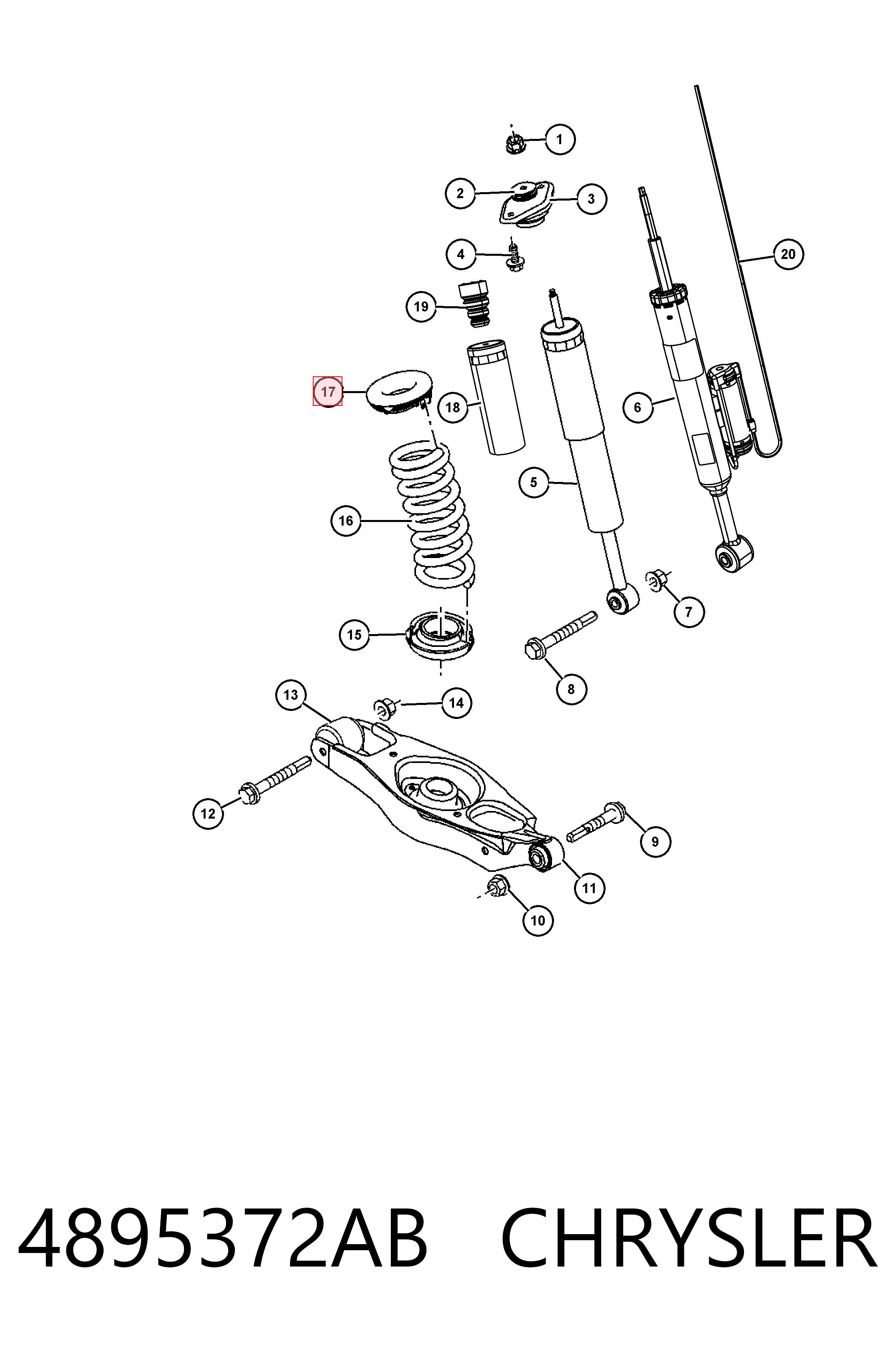 4895372AB Chrysler Резиновое кольцо пружины задней
