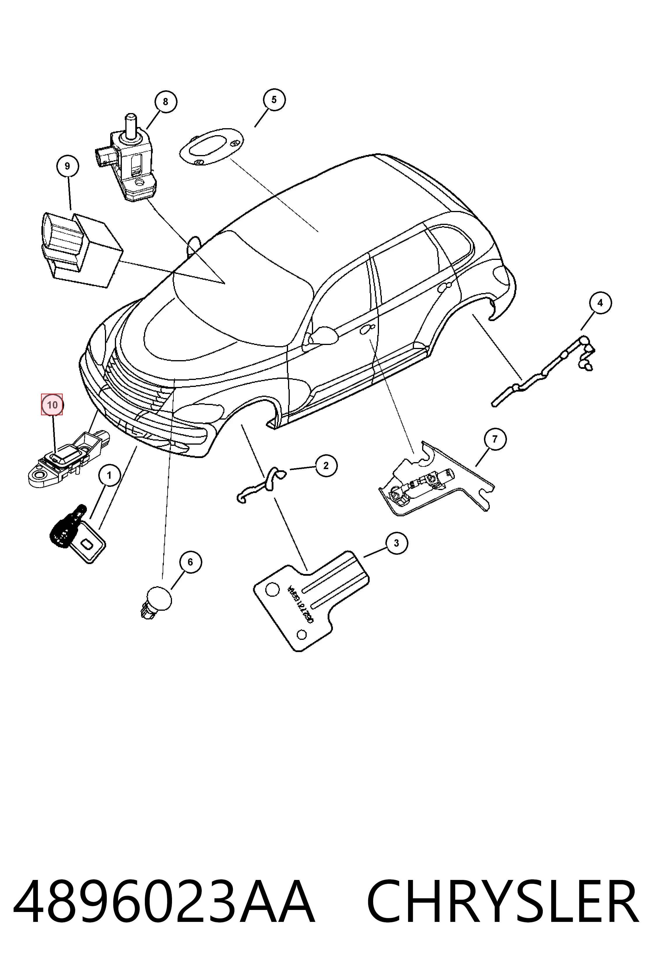 4896023AA Chrysler Датчик AIRBAG передний
