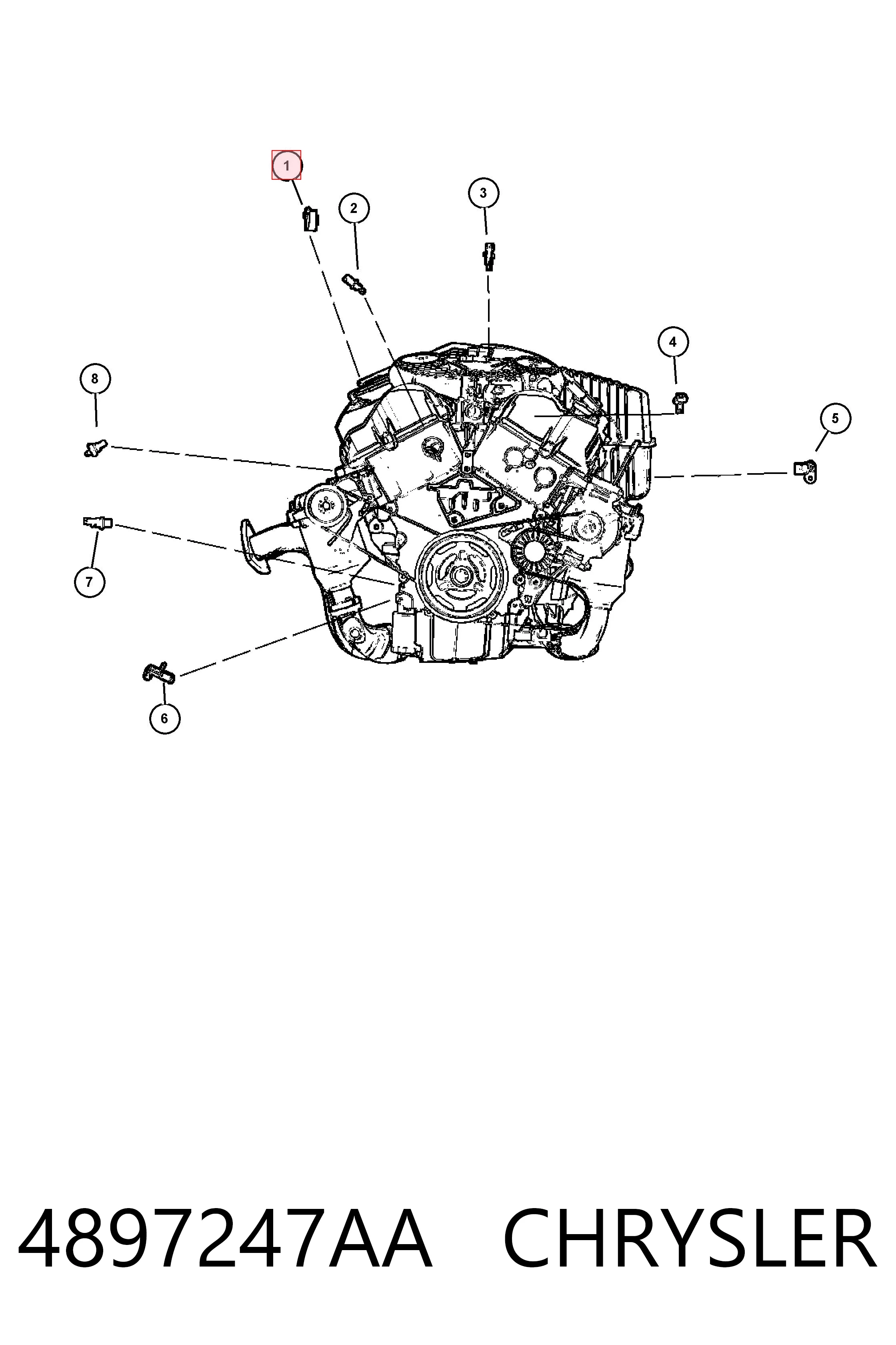 4897247AA Chrysler Датчик положения дроссельной заслонки