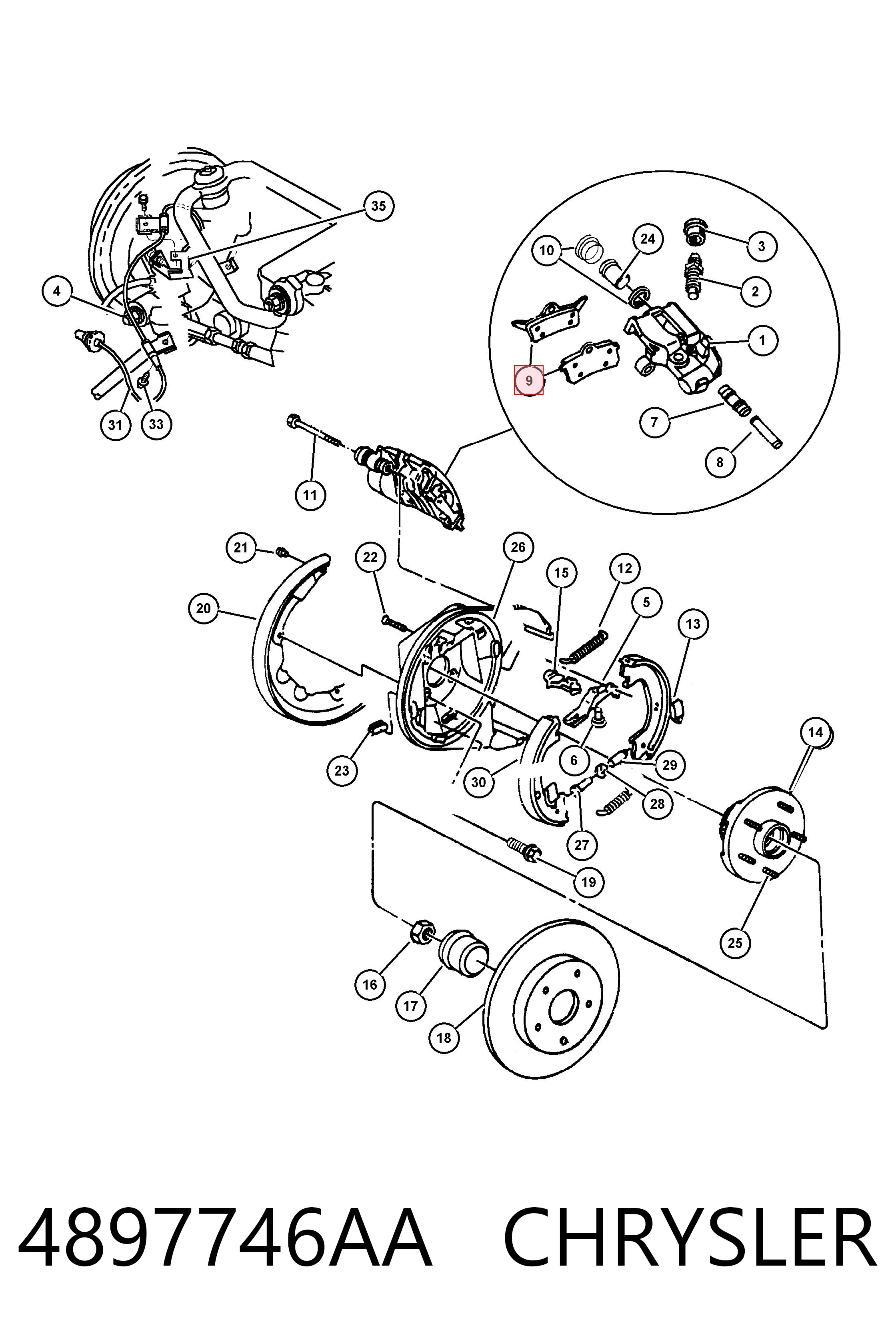 4897746AA Chrysler Колодки передние