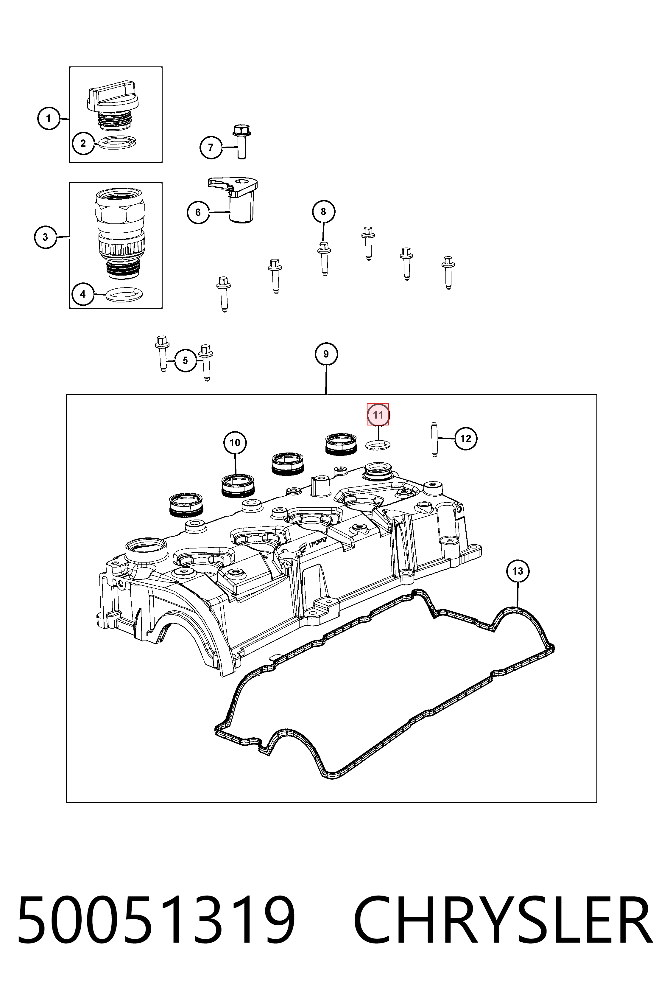 K04893446AA Fiat/Alfa/Lancia Прокладка масляного насоса