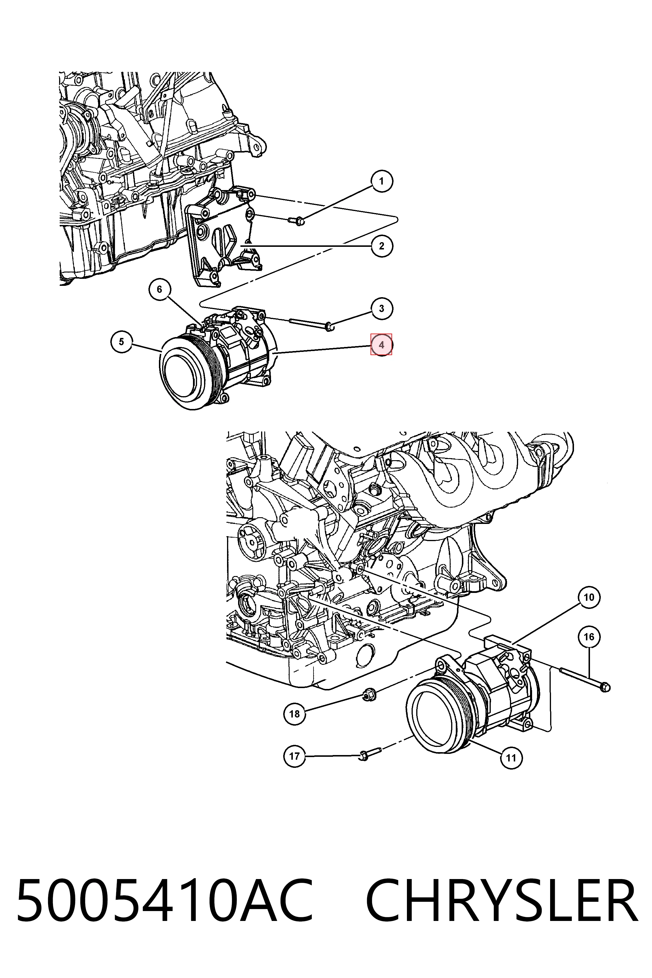5005410AC Chrysler Компрессор хладагента