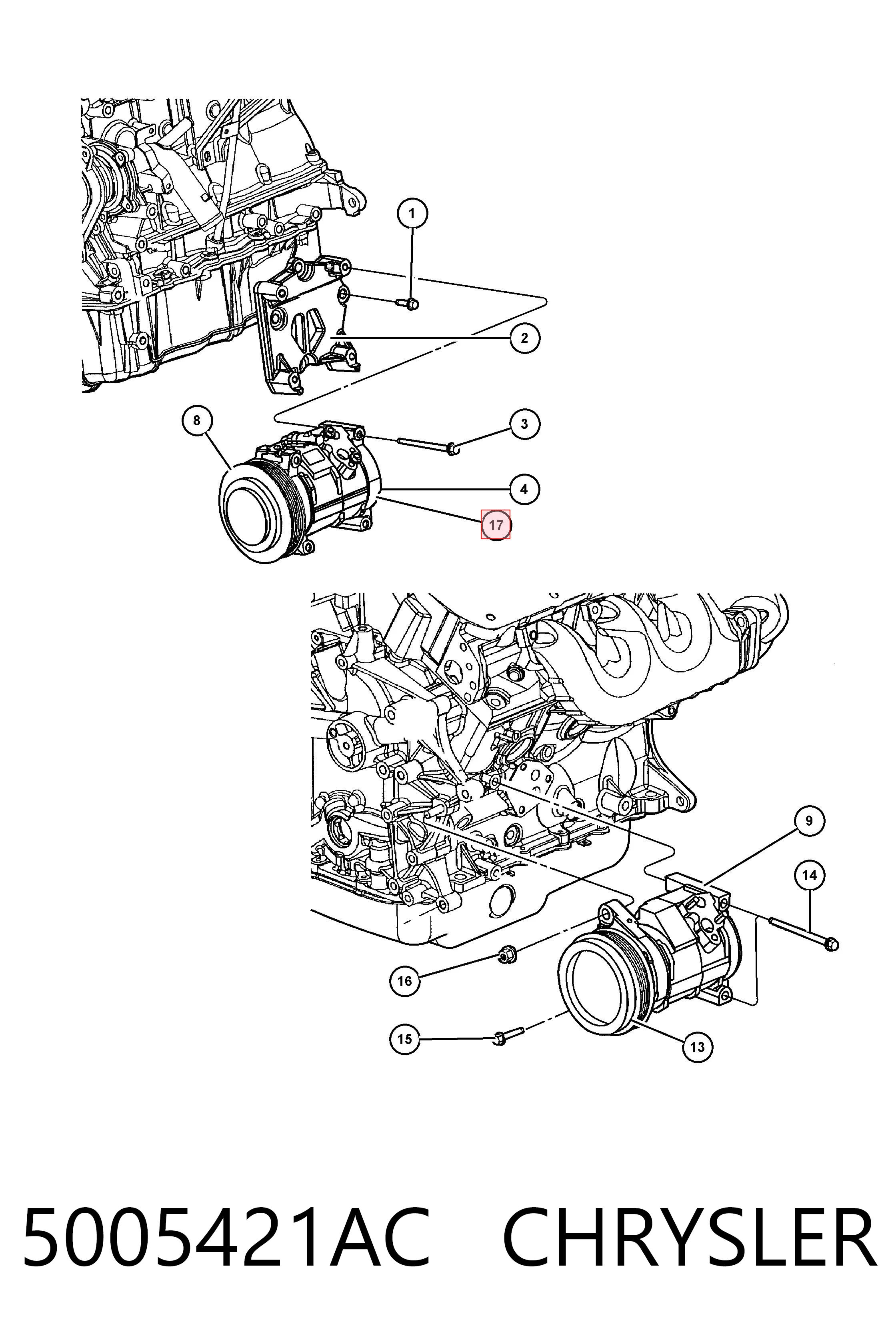 5005421AC Chrysler Компрессор хладагента