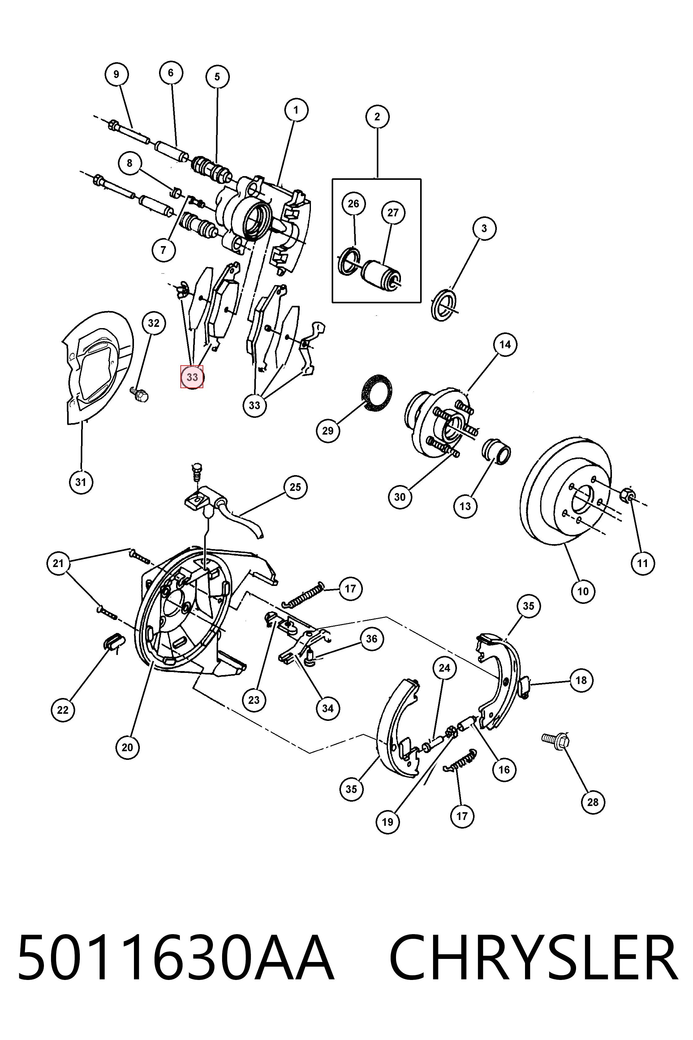 5011630AA Chrysler Колодки тормозные дисковые комплект