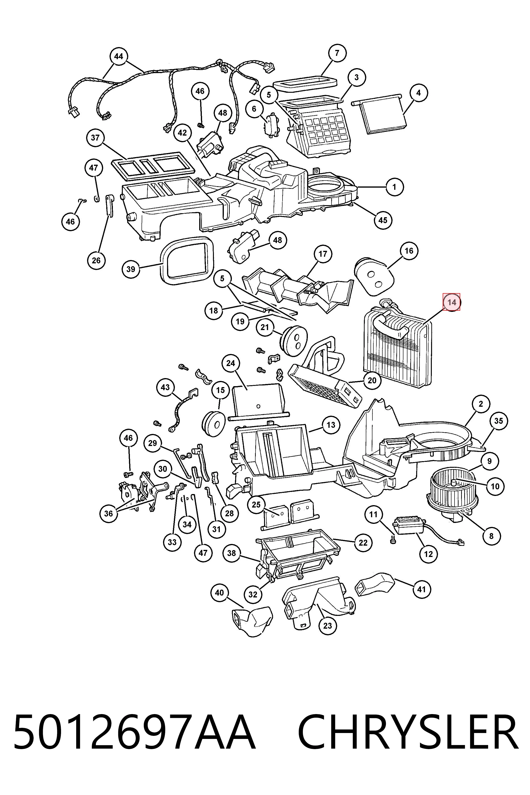 K05012697AD Fiat/Alfa/Lancia Радиатор отопителя салона