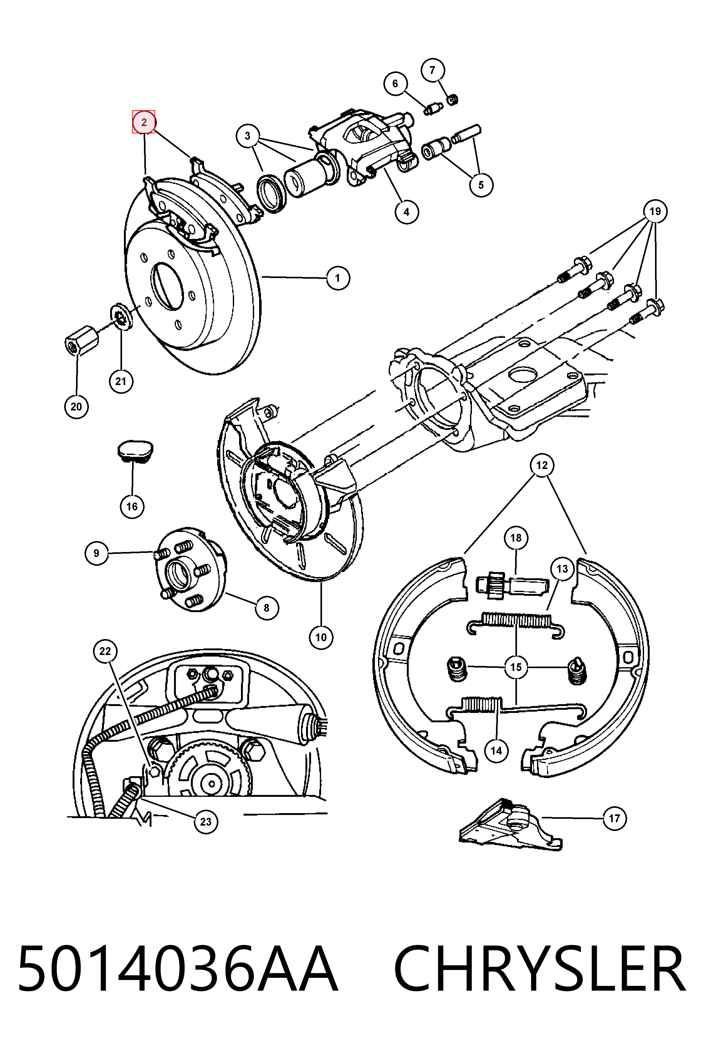 5014036AA Chrysler Колодки тормозные дисковые комплект