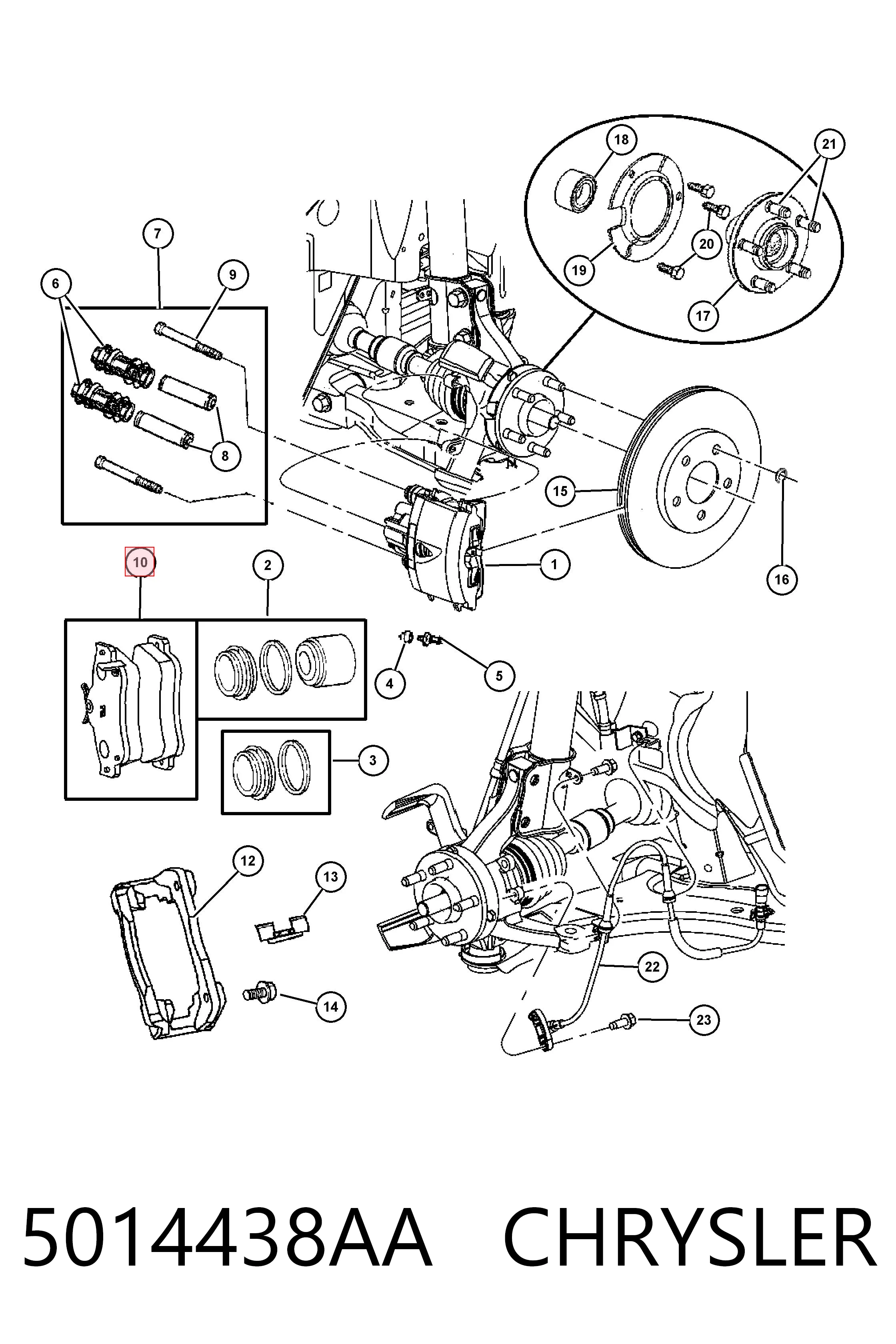 5014438AA Chrysler Колодки передние