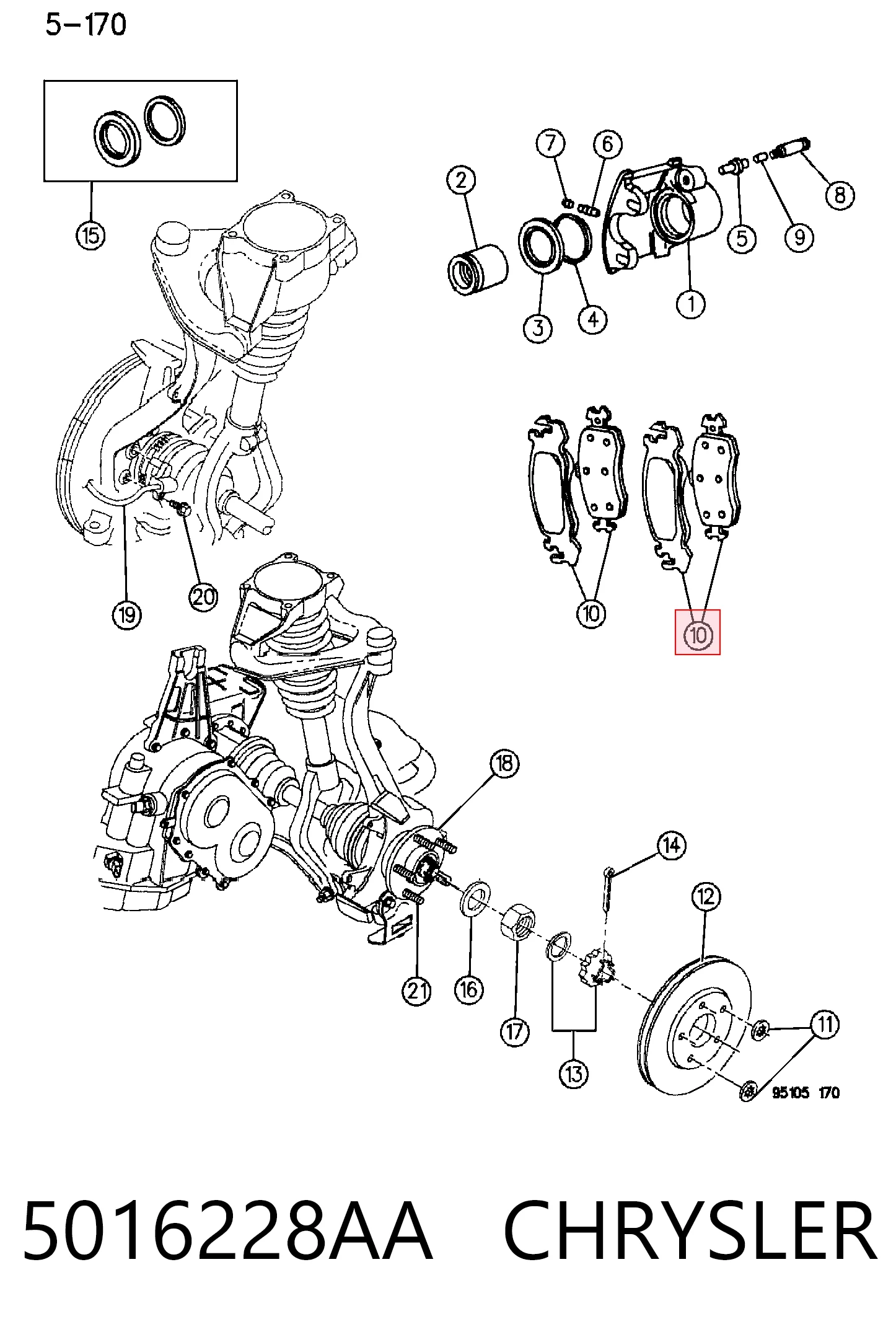 5016228AA Chrysler Колодки передние