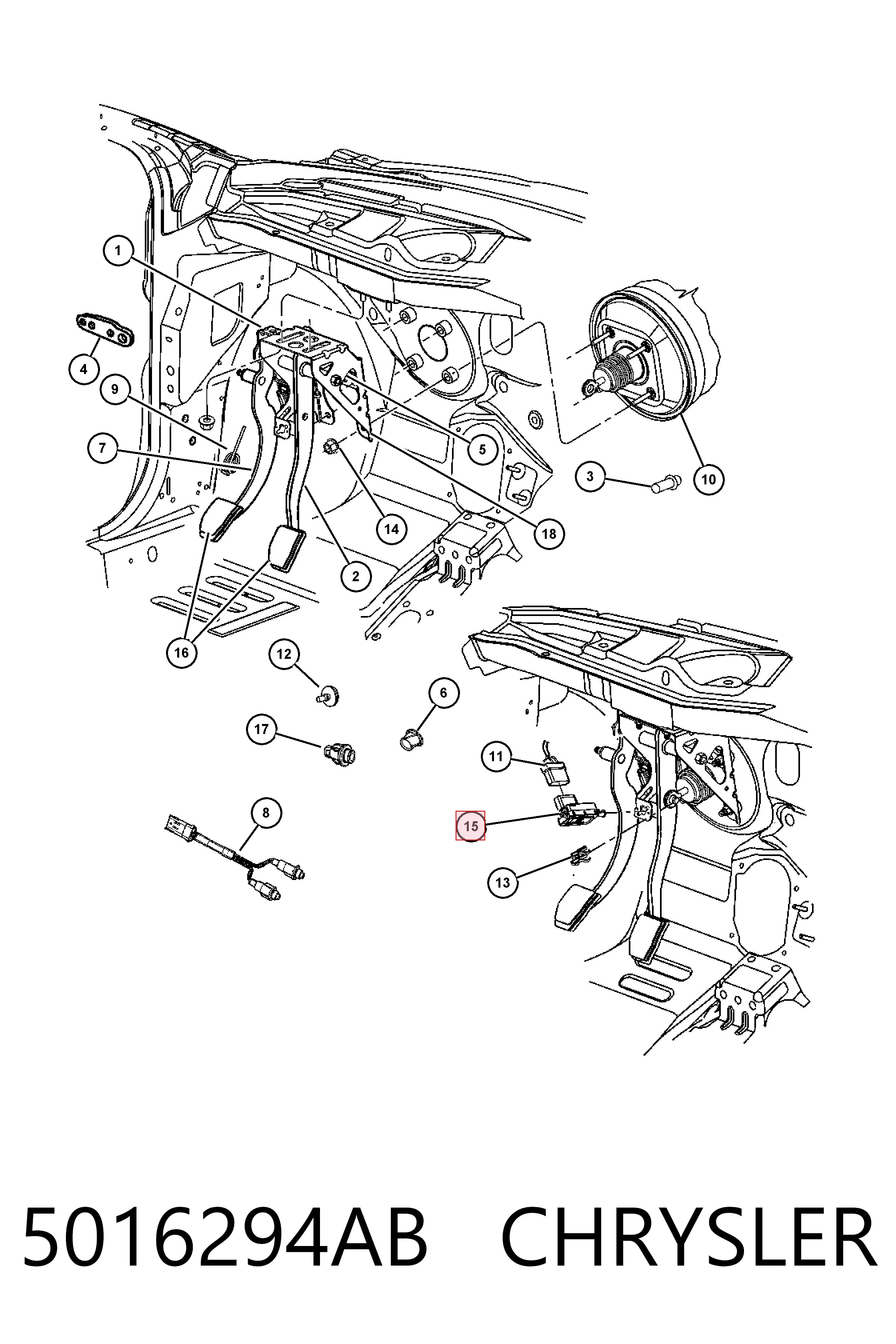 K05016294AD Fiat/Alfa/Lancia Датчик тормоза