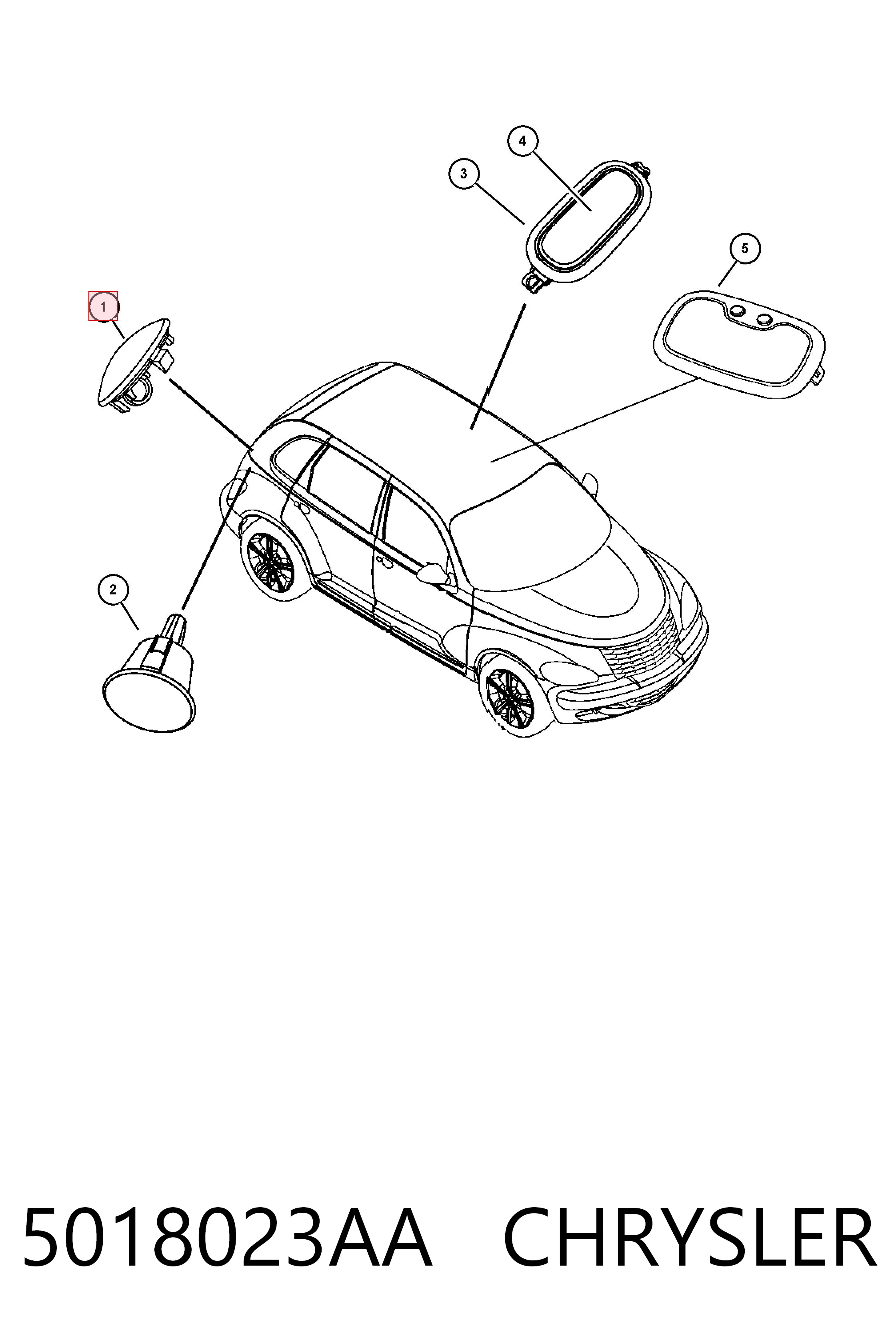Плафон подсветки багажного отсека Fiat/Alfa/Lancia K05023881AD