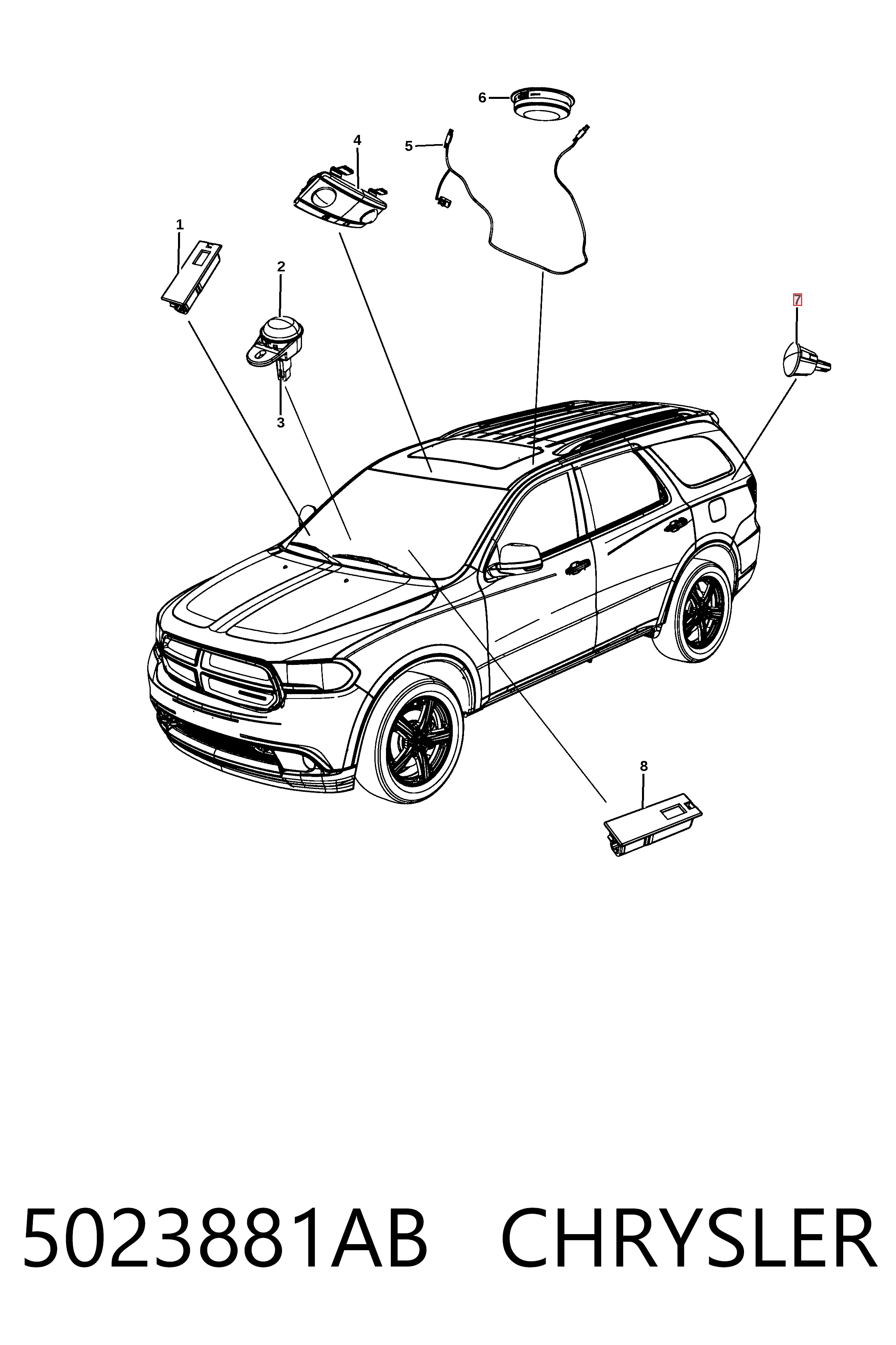 Купить K05023881AD Fiat/Alfa/Lancia Плафон подсветки багажного отсека