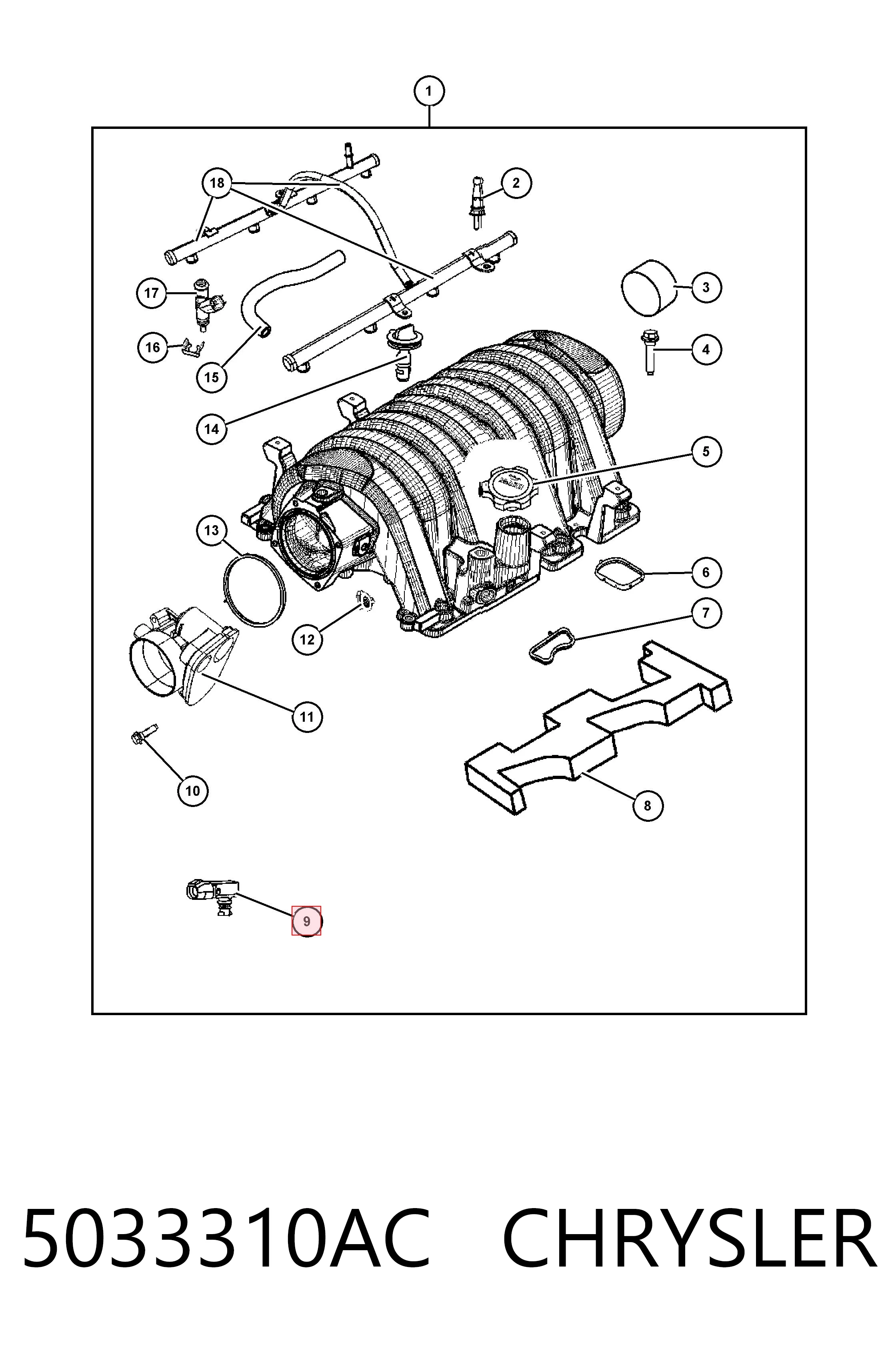 5033310AC Chrysler Датчик давления воздуха