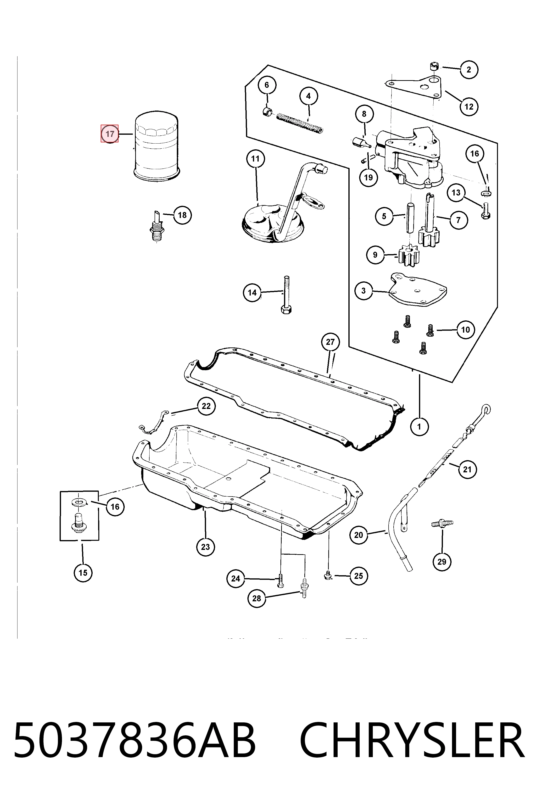 5037836AB Chrysler Масляный фильтр двигателя