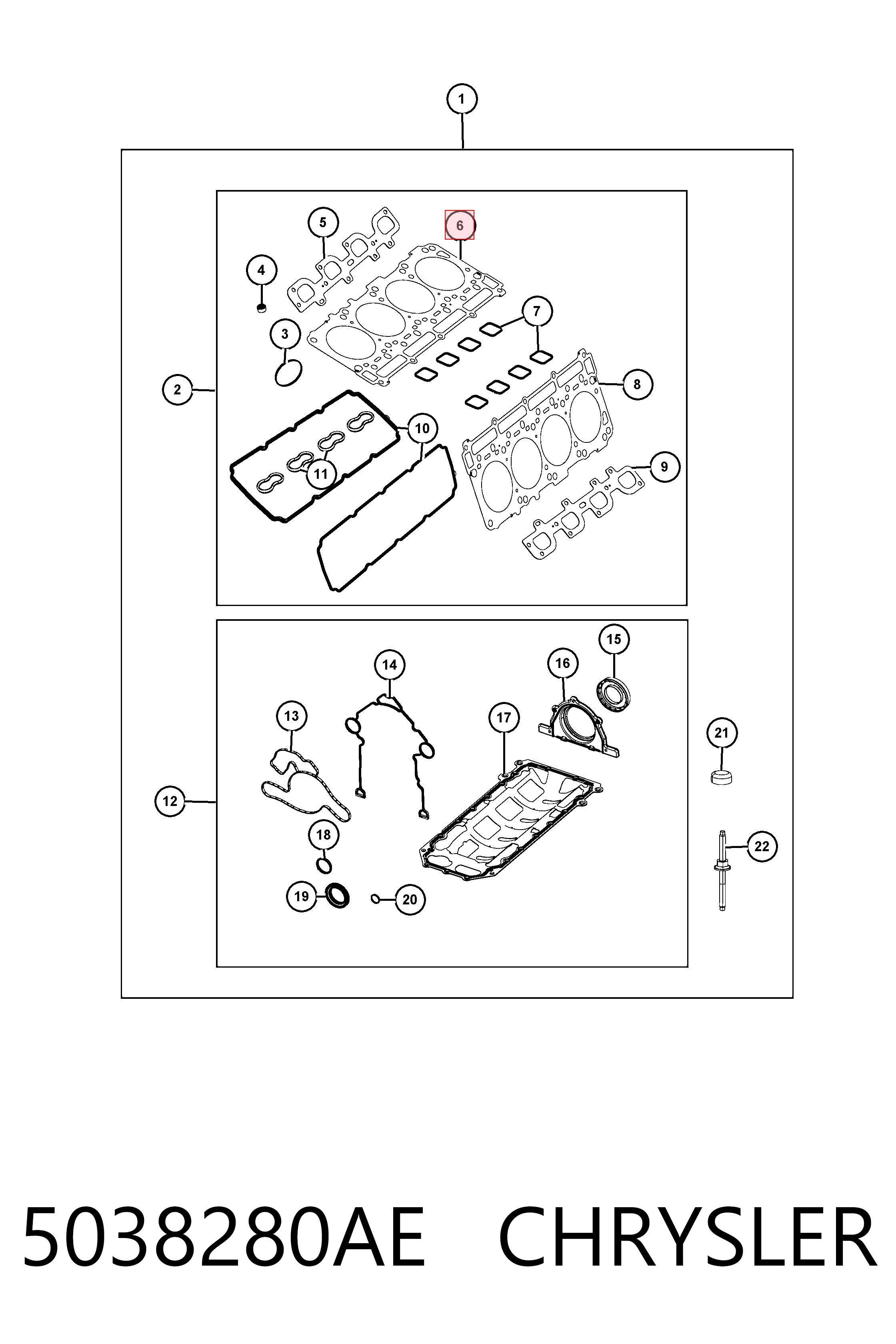 5038280AE Chrysler Правая прокладка головки блока цилиндров