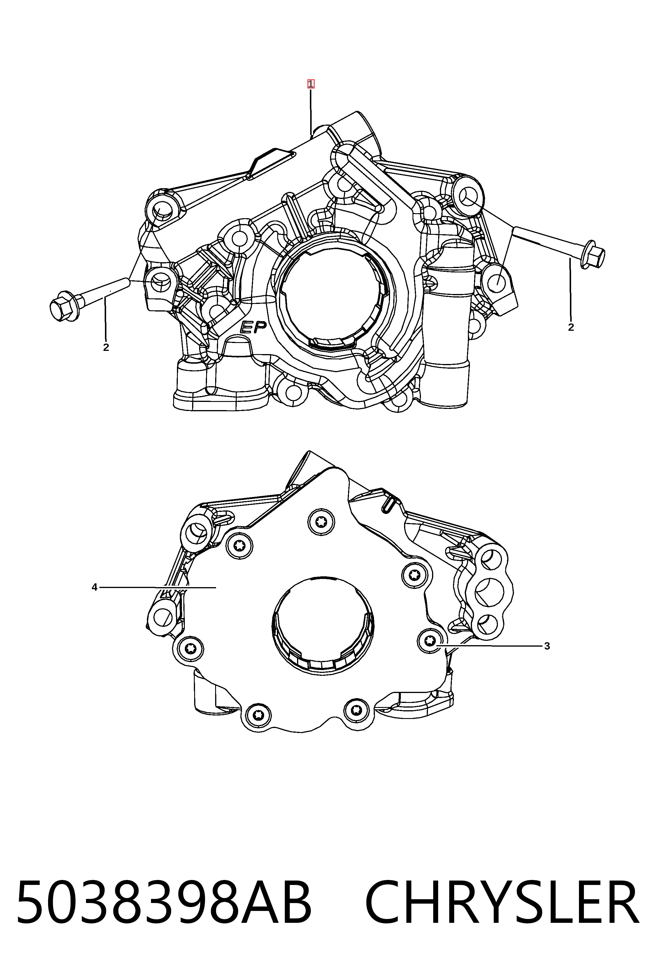 5038398AB Chrysler Масляный насос двигателя
