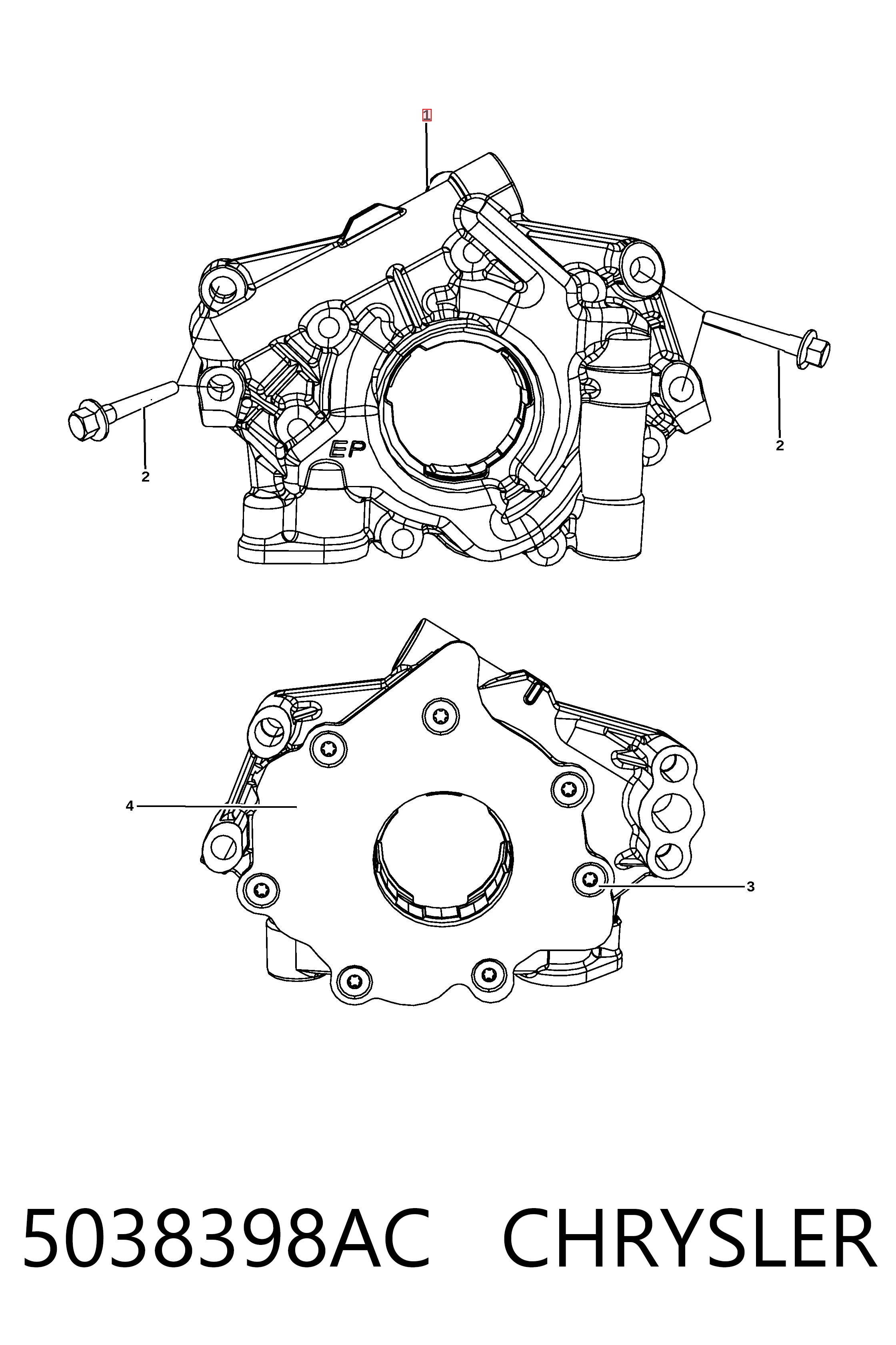 5038398AC Chrysler Масляный насос двигателя