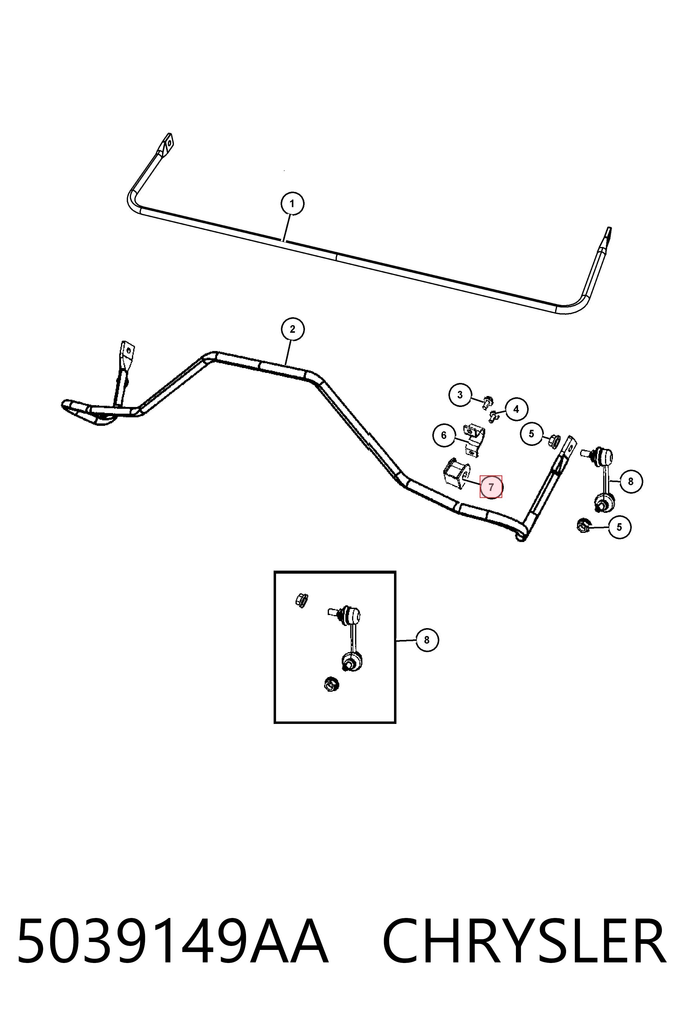 K05039149AB Fiat/Alfa/Lancia Прокладка стабильзатора заднего