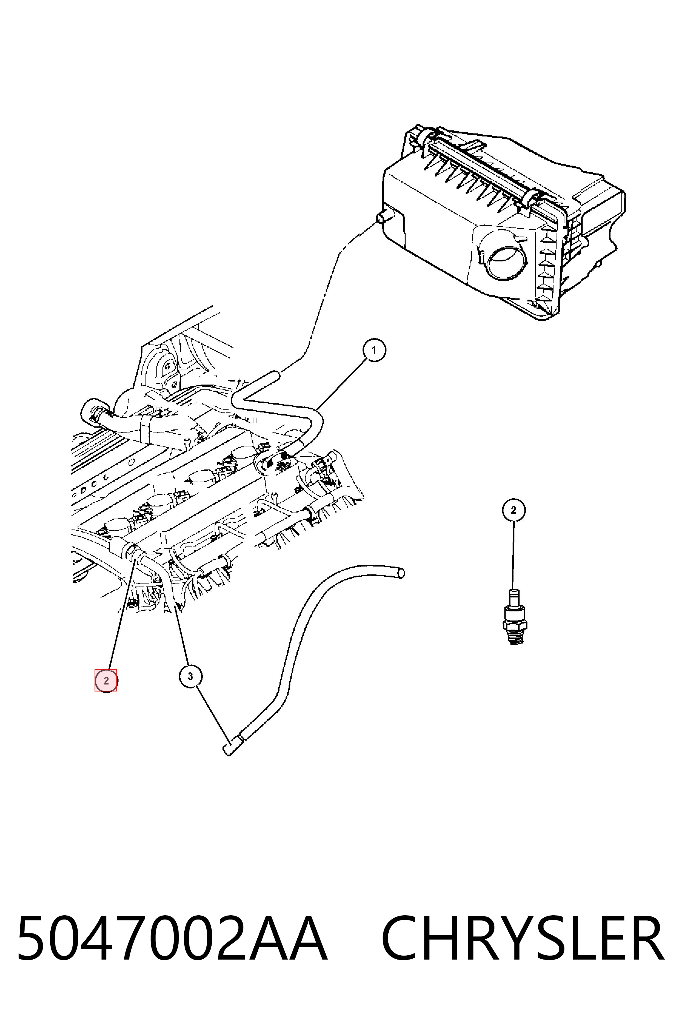 5047002AA Chrysler Клапан PCV вентиляции картера