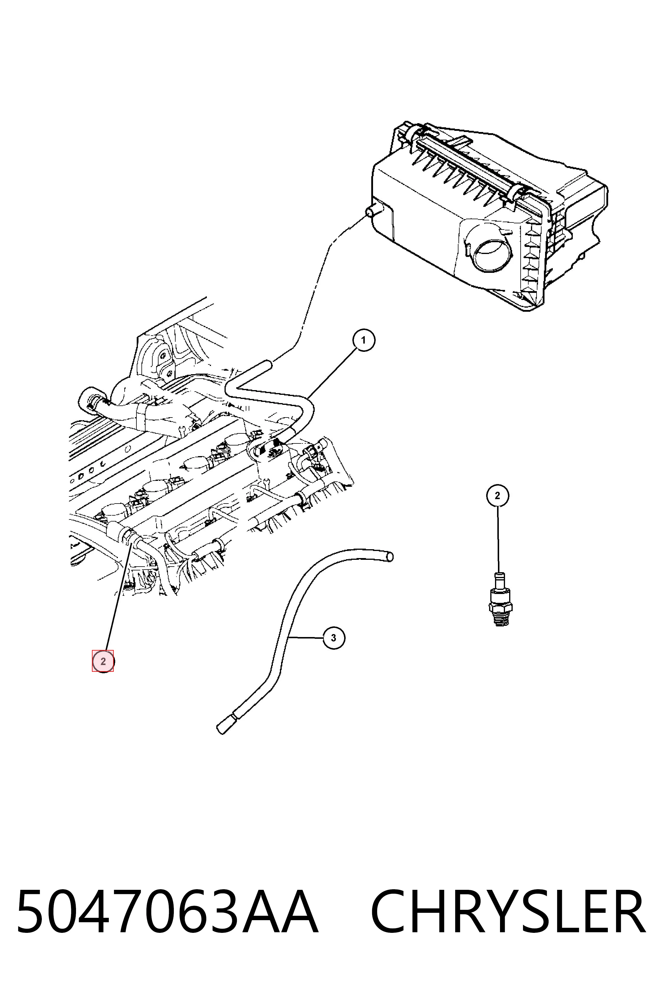 Купить K05047063AA Fiat/Alfa/Lancia Клапан PCV