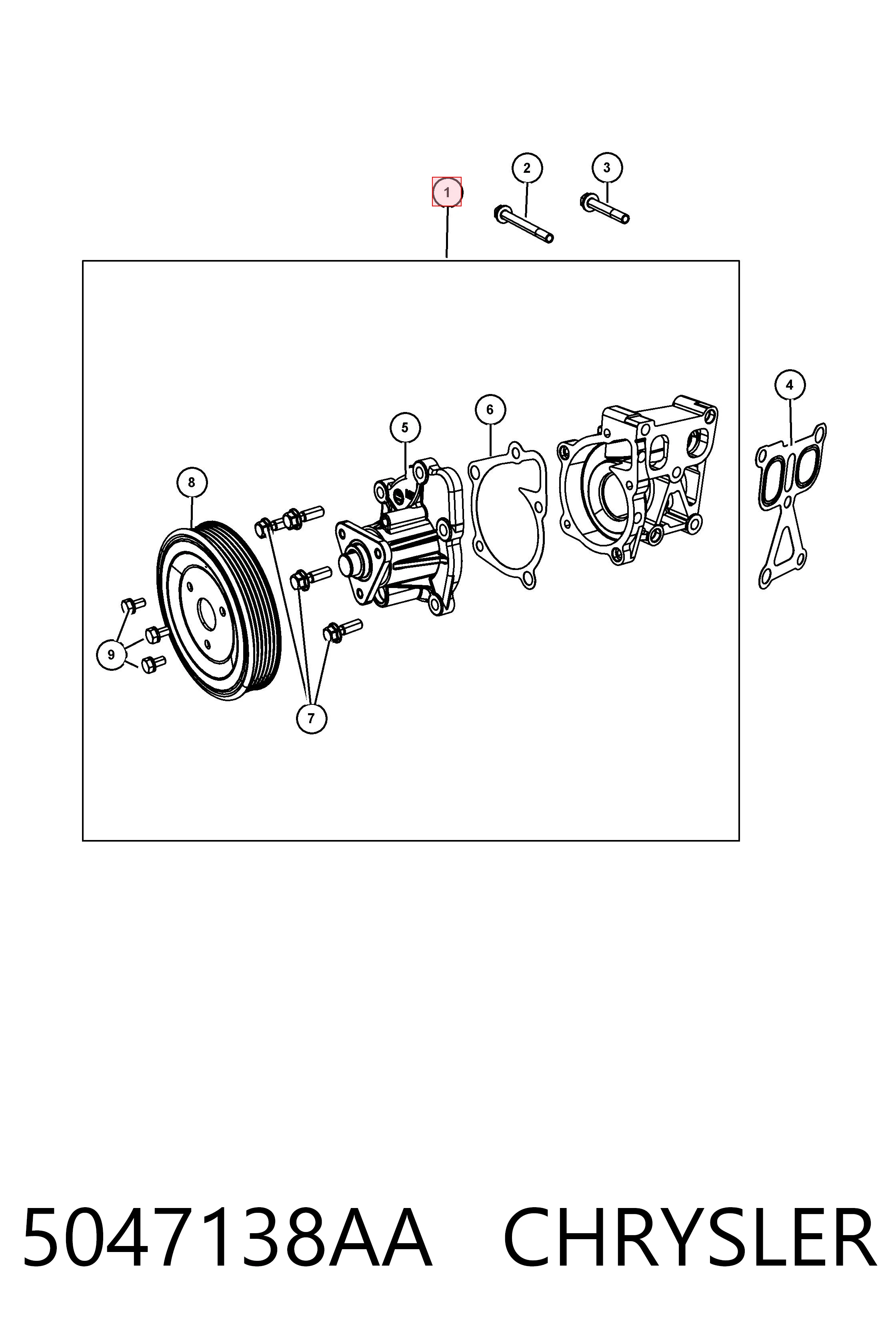 5047138AA Chrysler Насос водяной