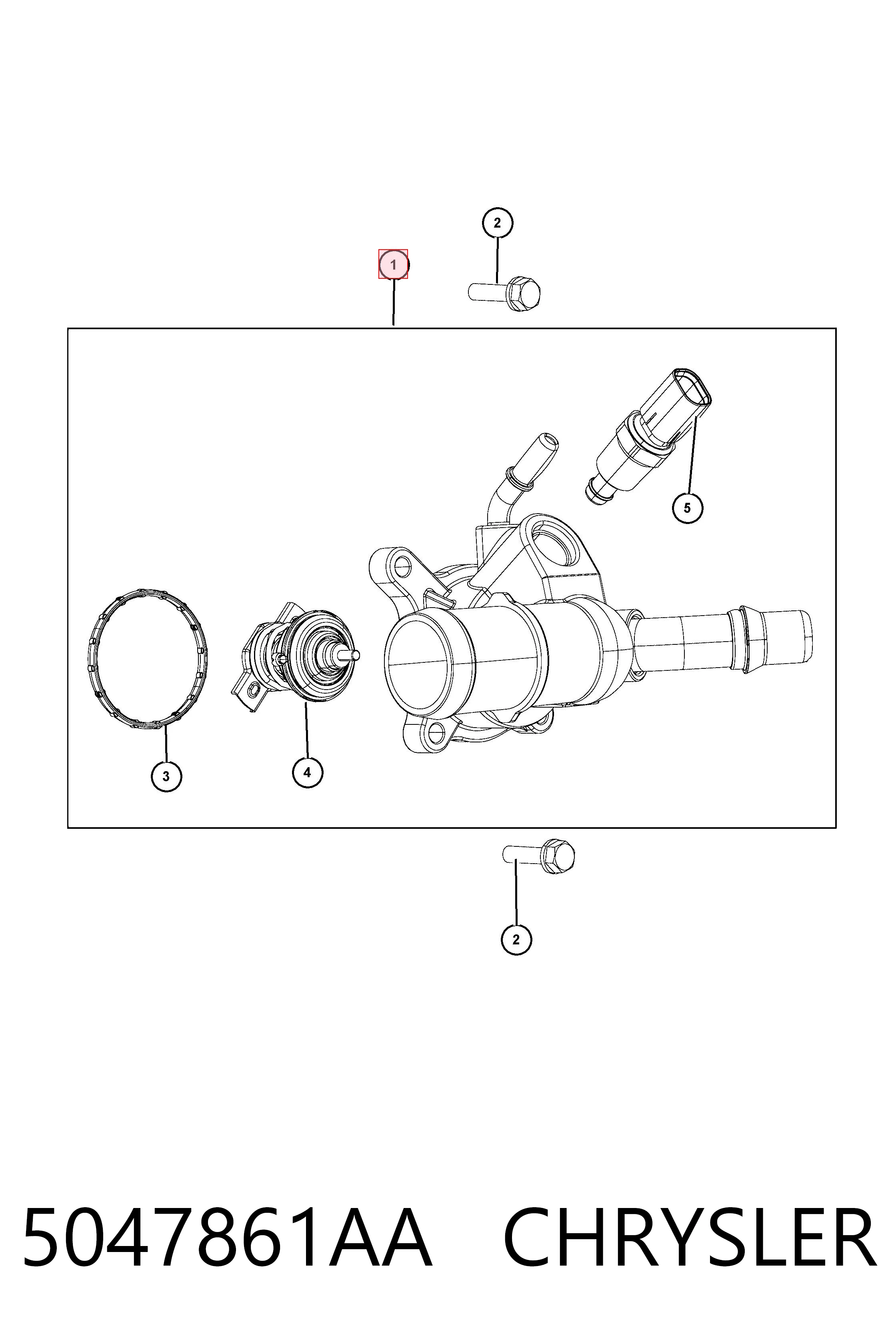 5047861AA Chrysler Корпус термостата в сборе
